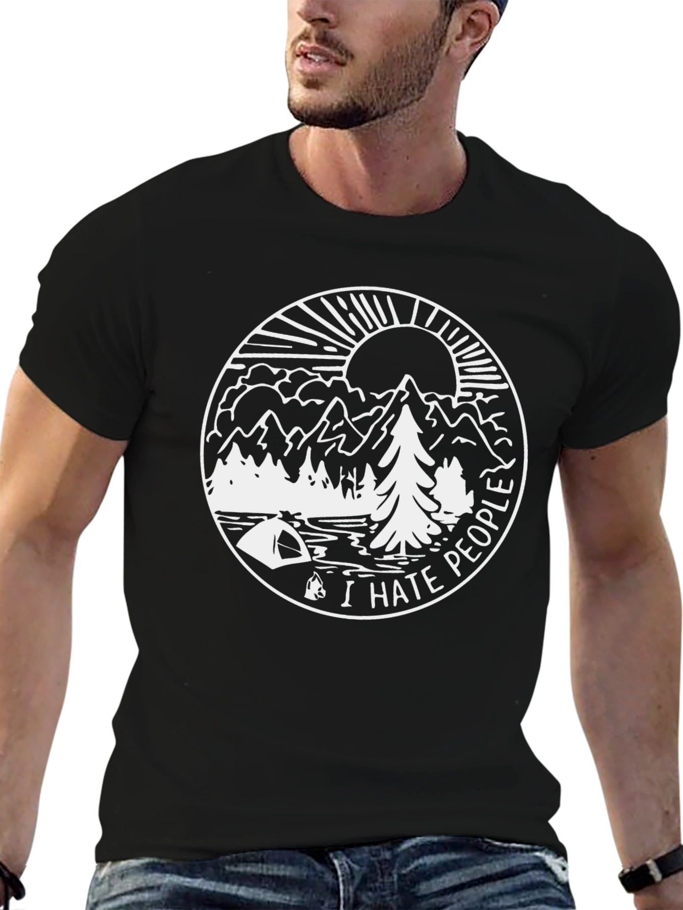 I Hate People Graphic Tee - Outdoor Camping Shirt