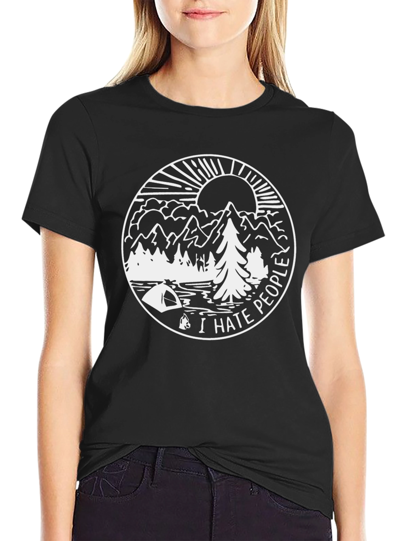 I Hate People Graphic Tee - Outdoor Camping Shirt