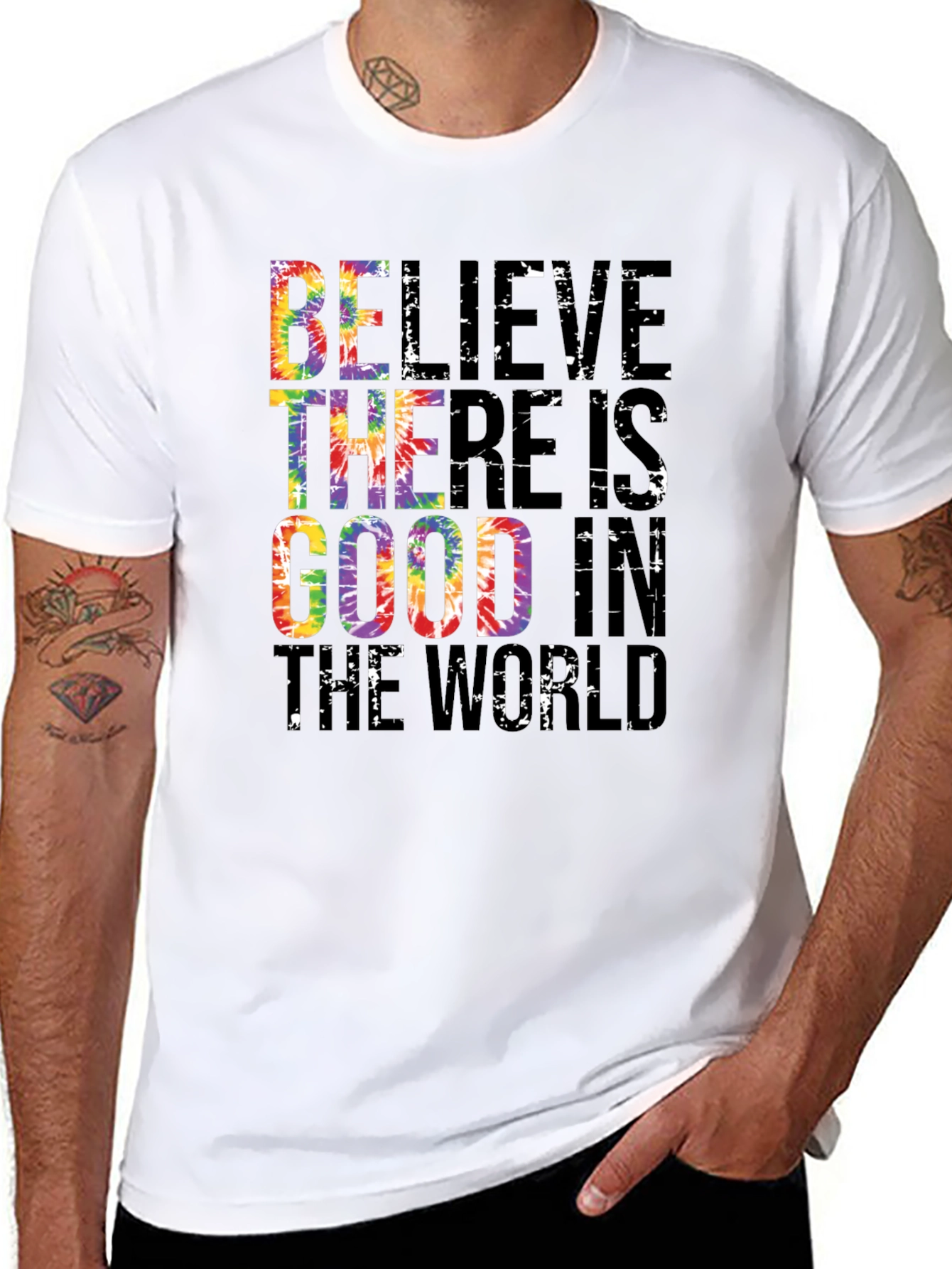Believe There is Good Tie Dye Graphic Tee