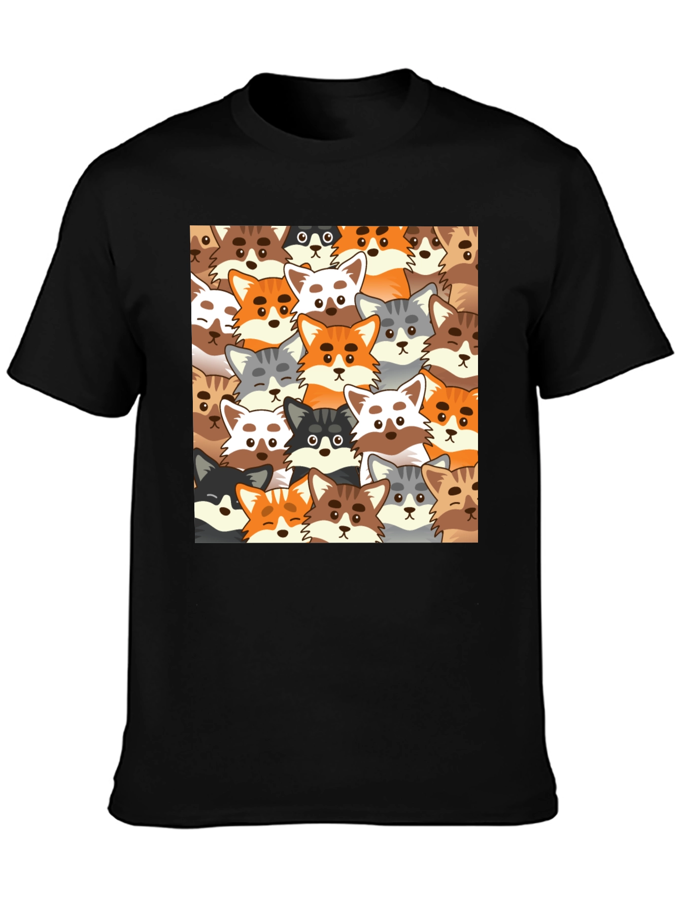 Cartoon Fox Graphic Tee - Stylish Animal Print Shirt
