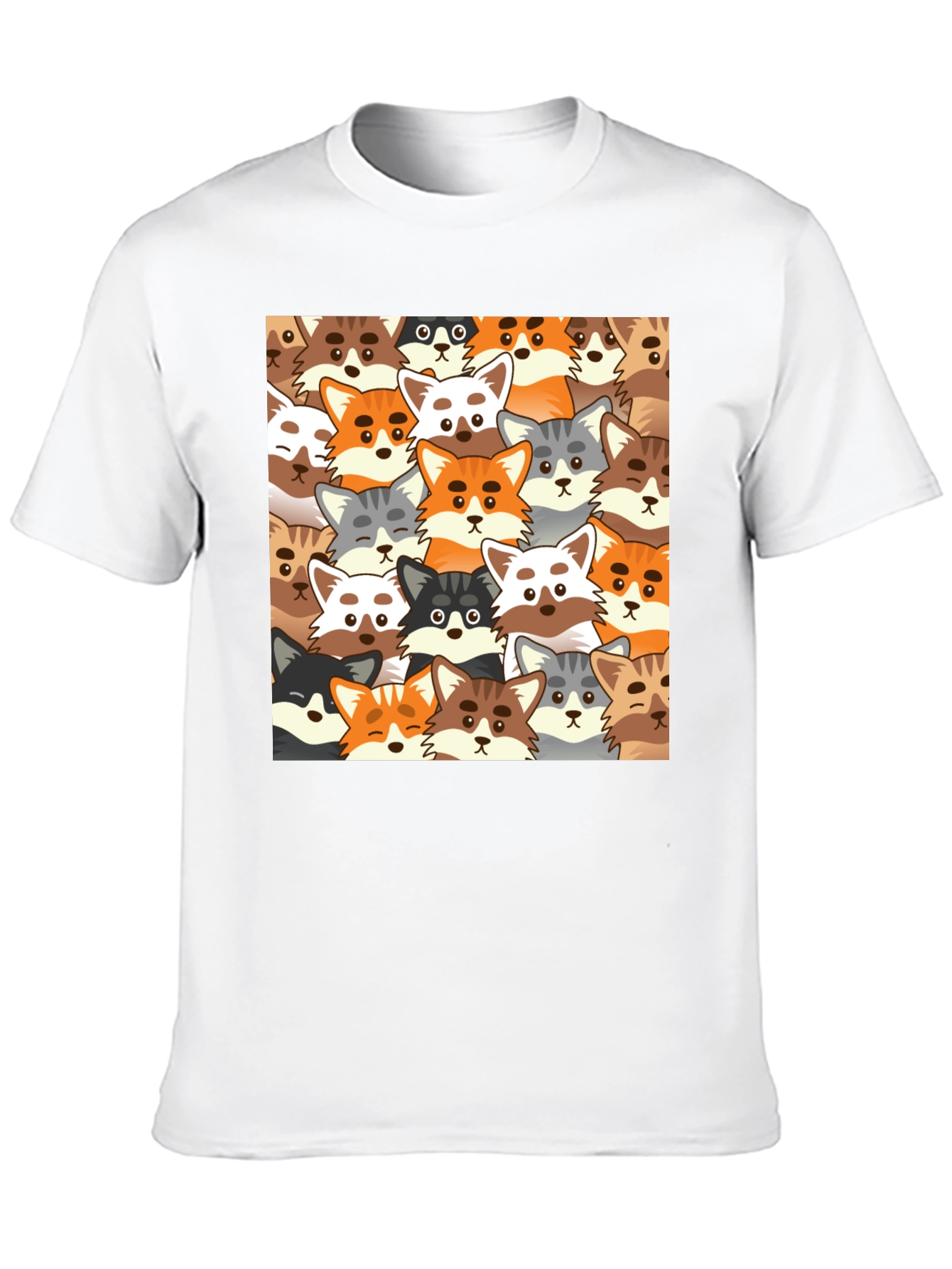 Cartoon Fox Graphic Tee - Stylish Animal Print Shirt