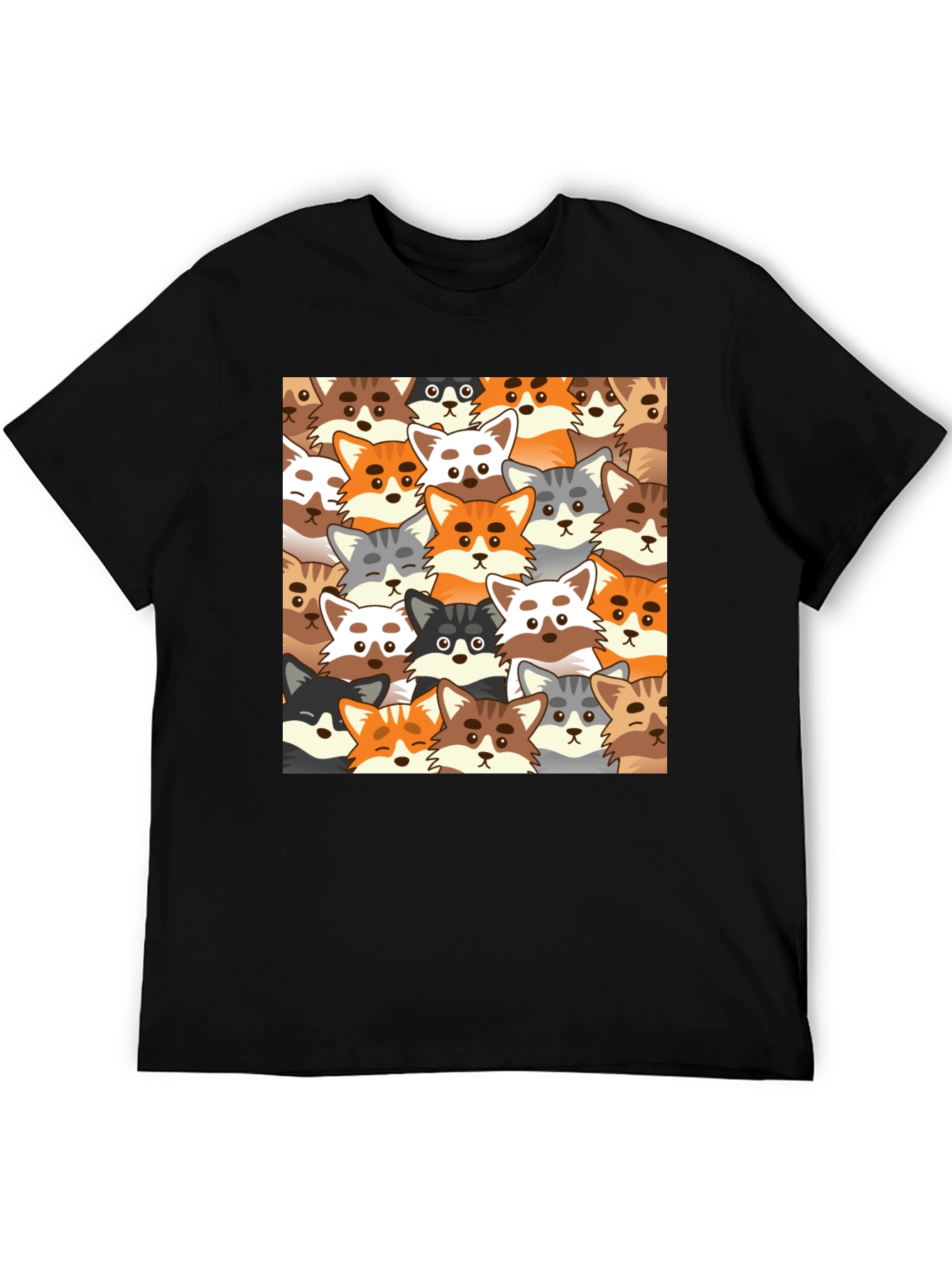 Cartoon Fox Graphic Tee - Stylish Animal Print Shirt