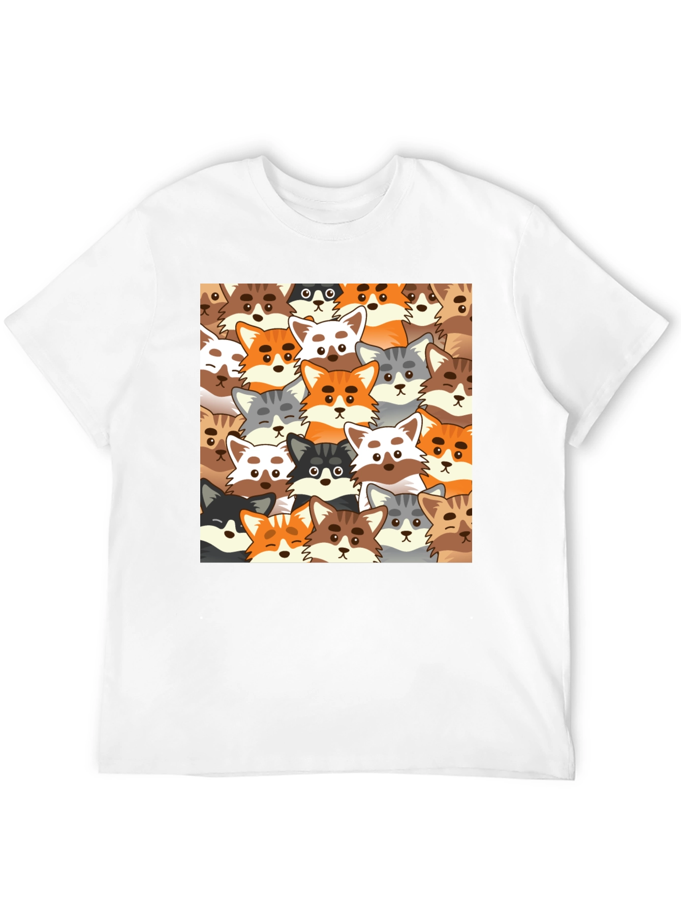 Cartoon Fox Graphic Tee - Stylish Animal Print Shirt