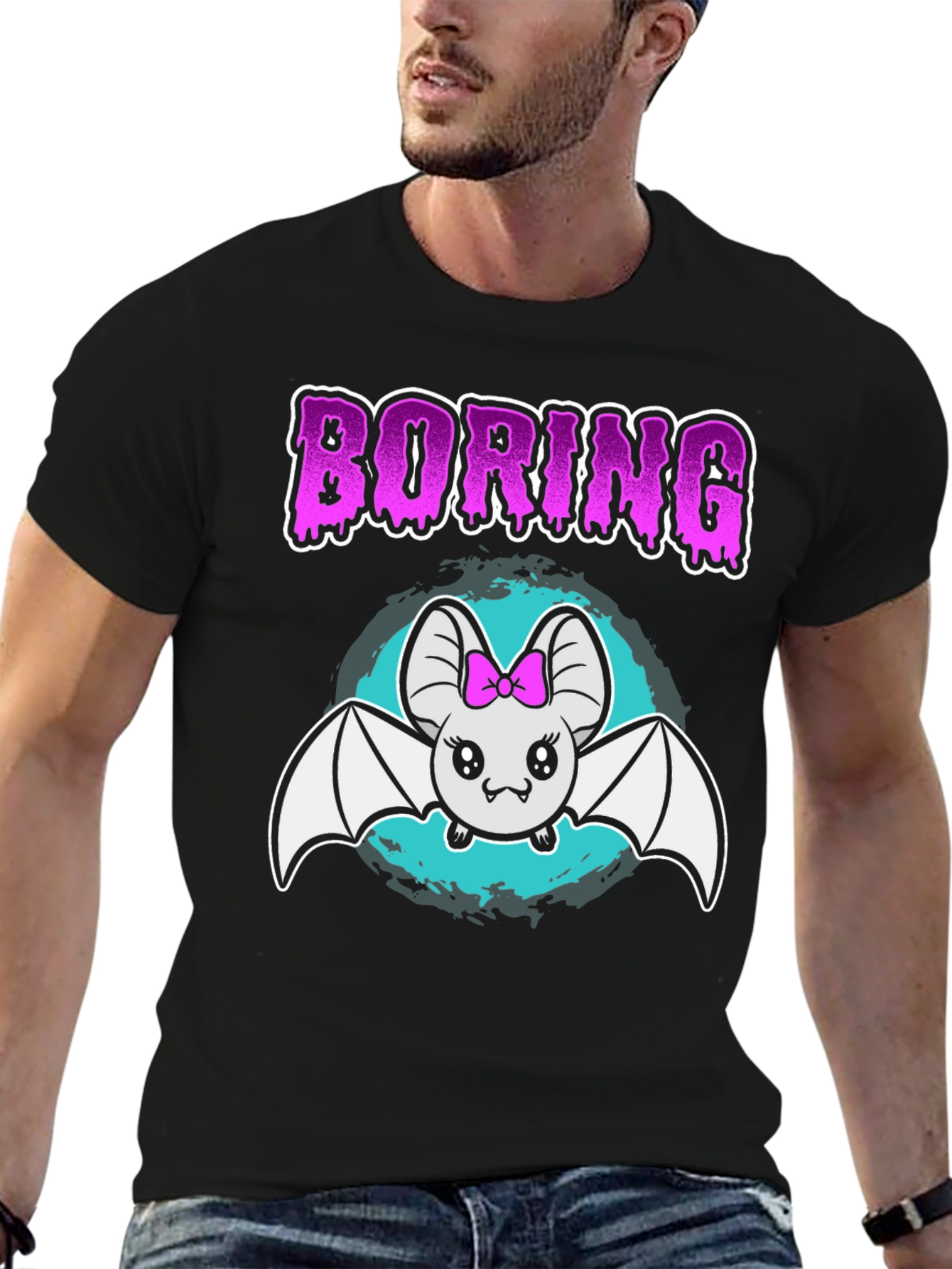 Boring Bat T-Shirt - Cute & Spooky Tee