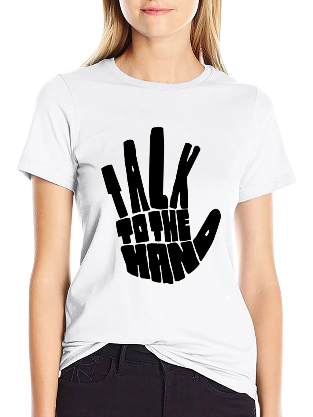 Talk to the Hand Black Graphic Tee
