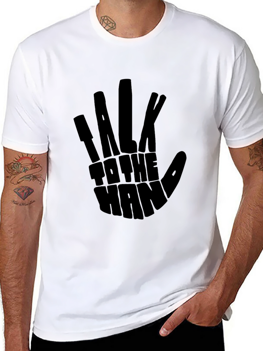 Talk to the Hand Black Graphic Tee