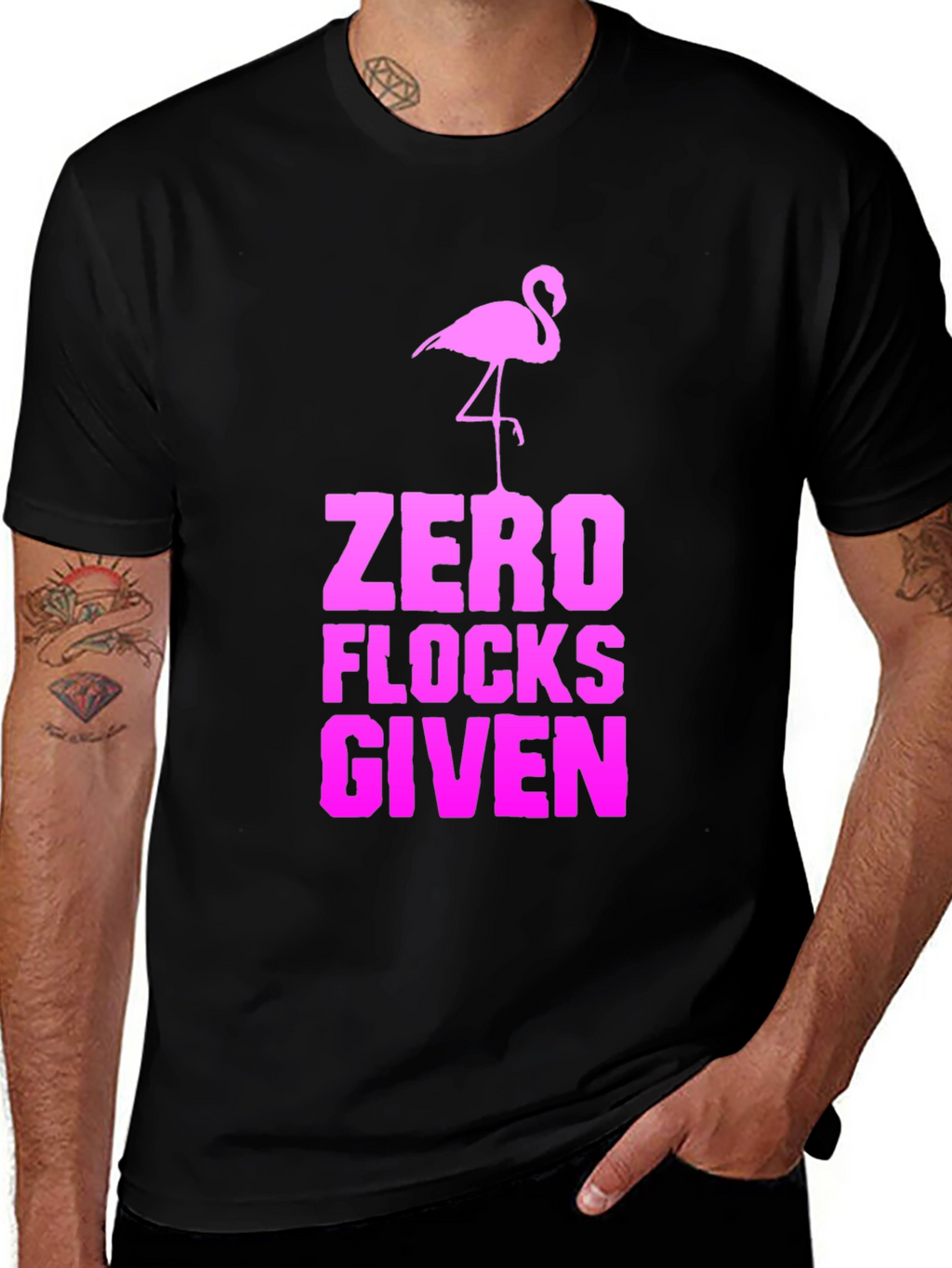 Zero Flocks Given Flamingo Graphic Tee