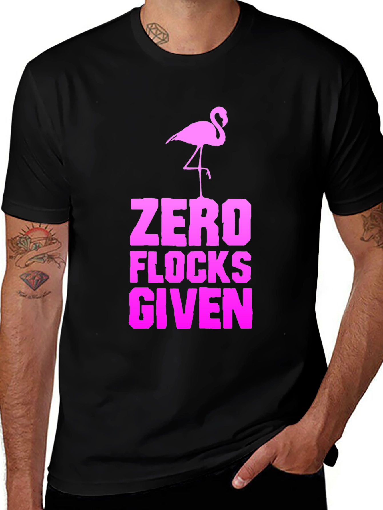 Zero Flocks Given Flamingo Graphic Tee
