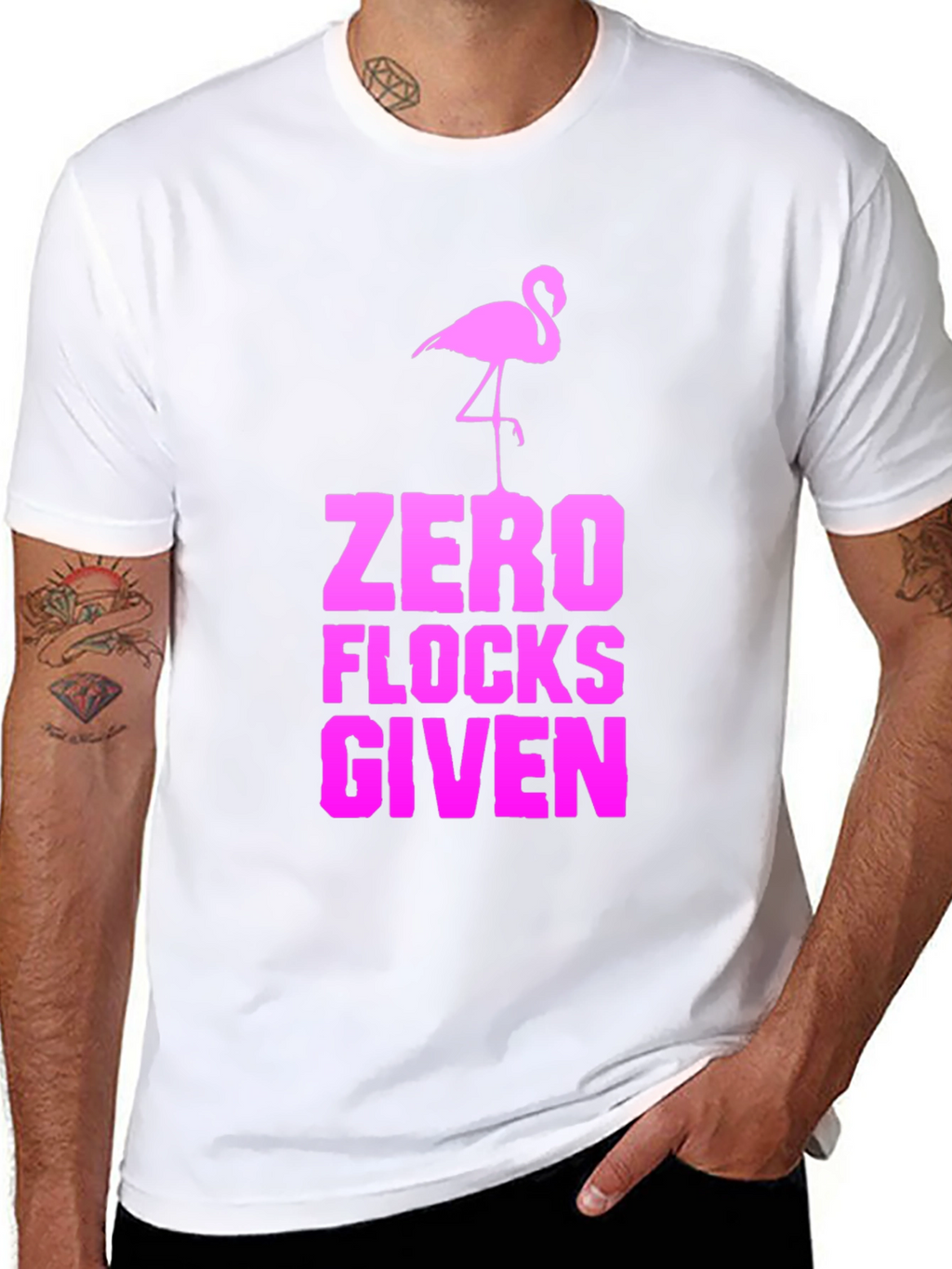 Zero Flocks Given Flamingo Graphic Tee