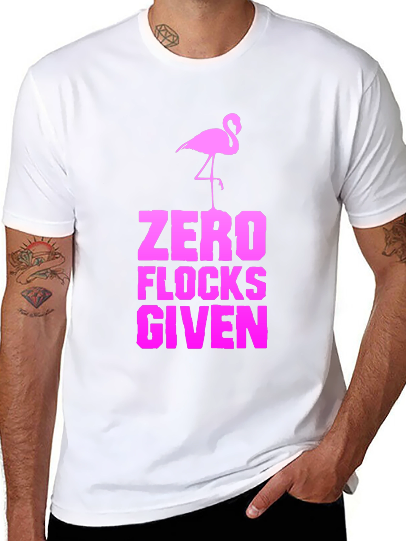Zero Flocks Given Flamingo Graphic Tee