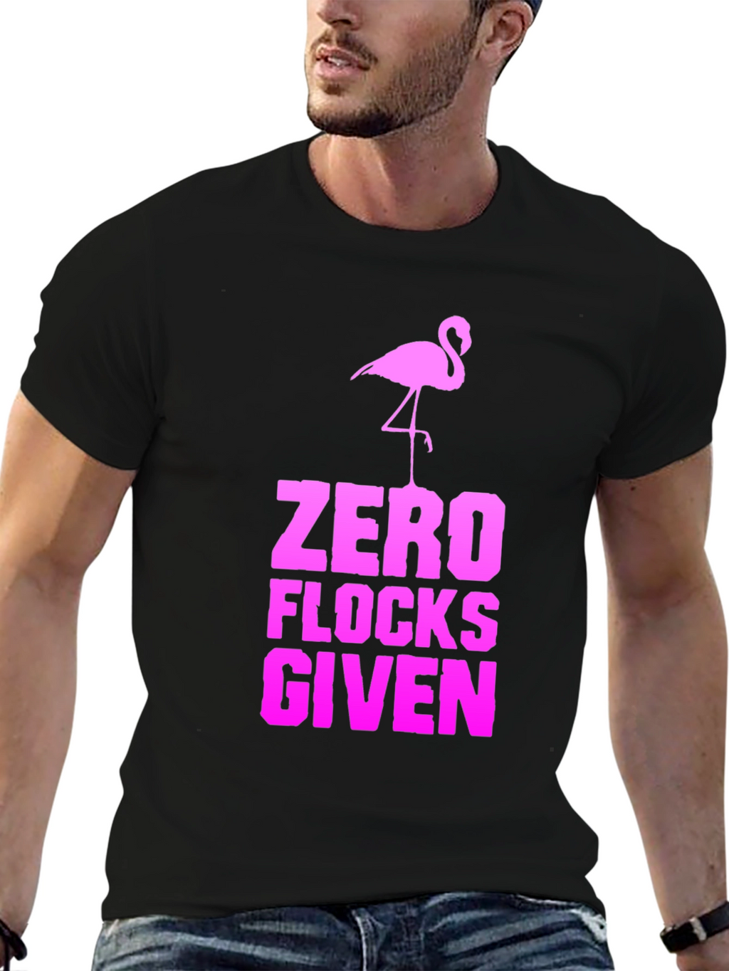 Zero Flocks Given Flamingo Graphic Tee