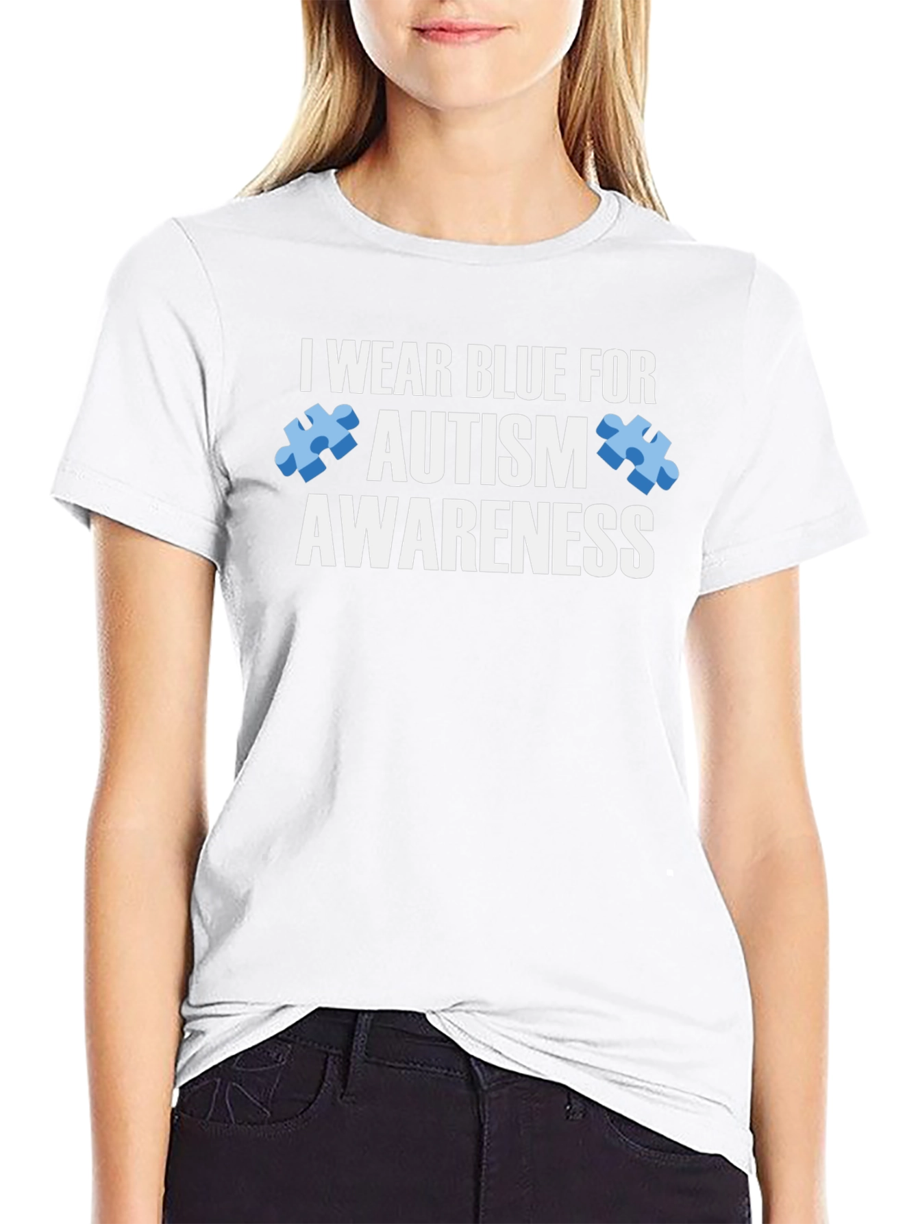 Autism Awareness T-Shirt - I Wear Blue For Autism