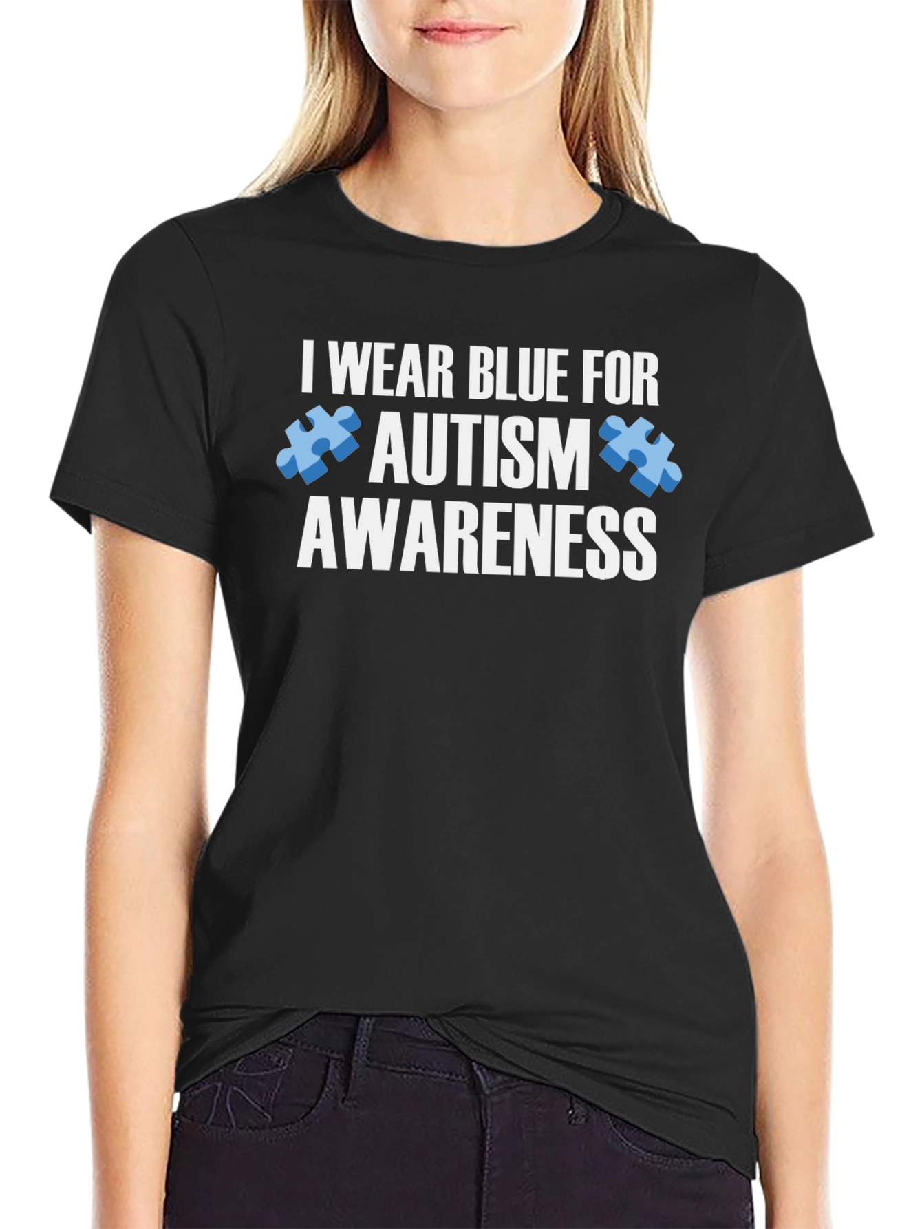 Autism Awareness T-Shirt - I Wear Blue For Autism
