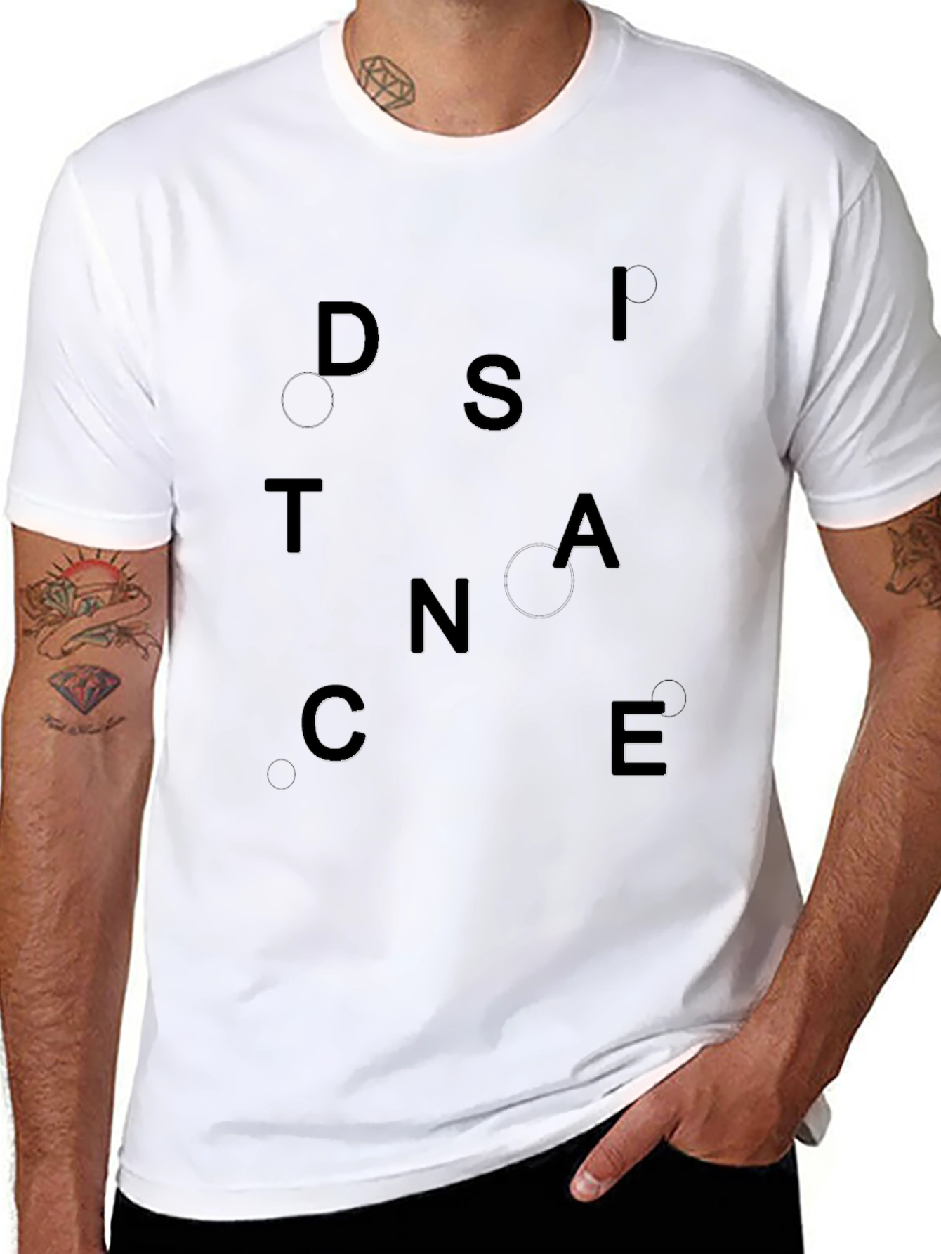 Distance - Black Graphic Tee for Men