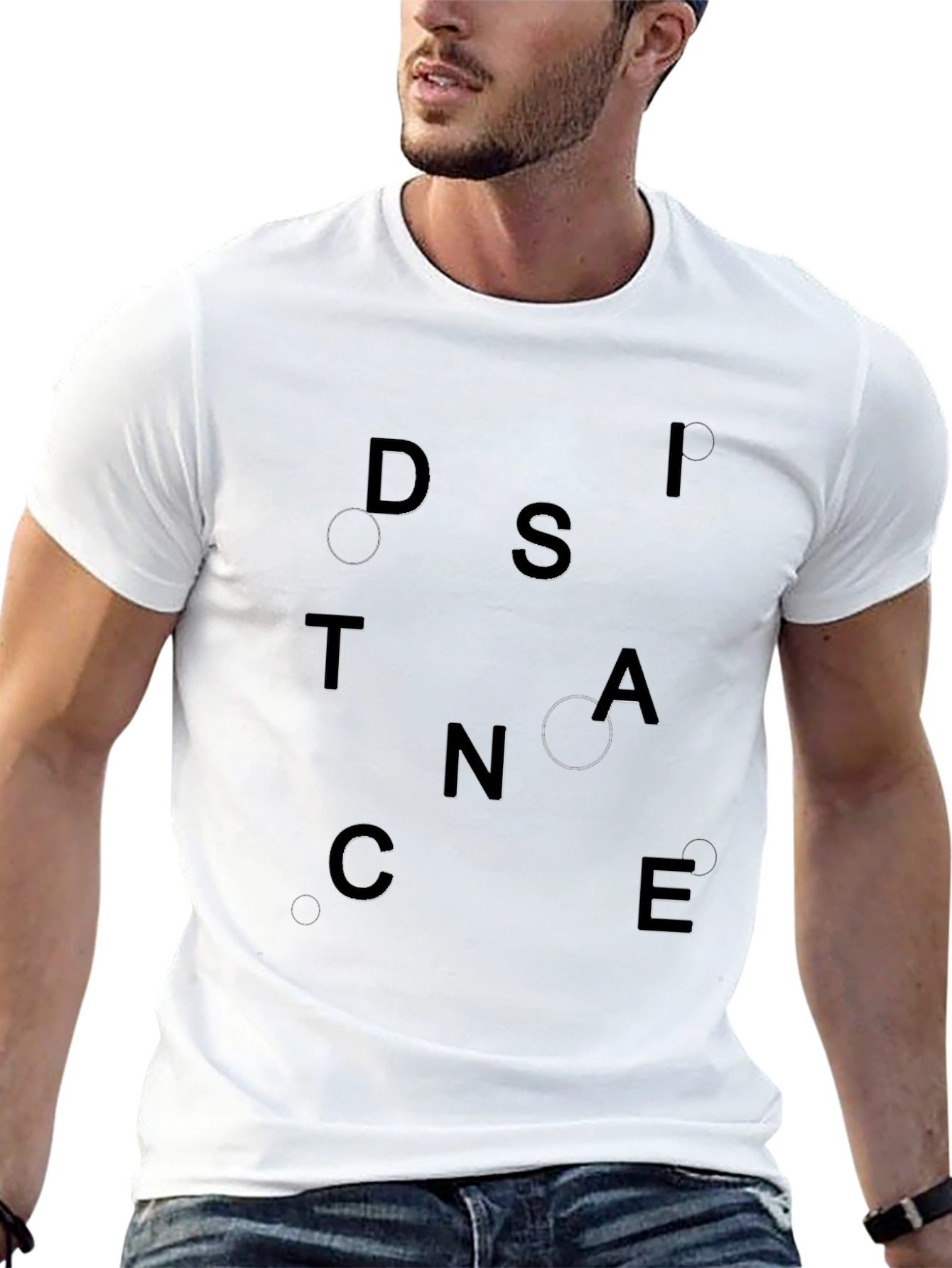 Distance - Black Graphic Tee for Men