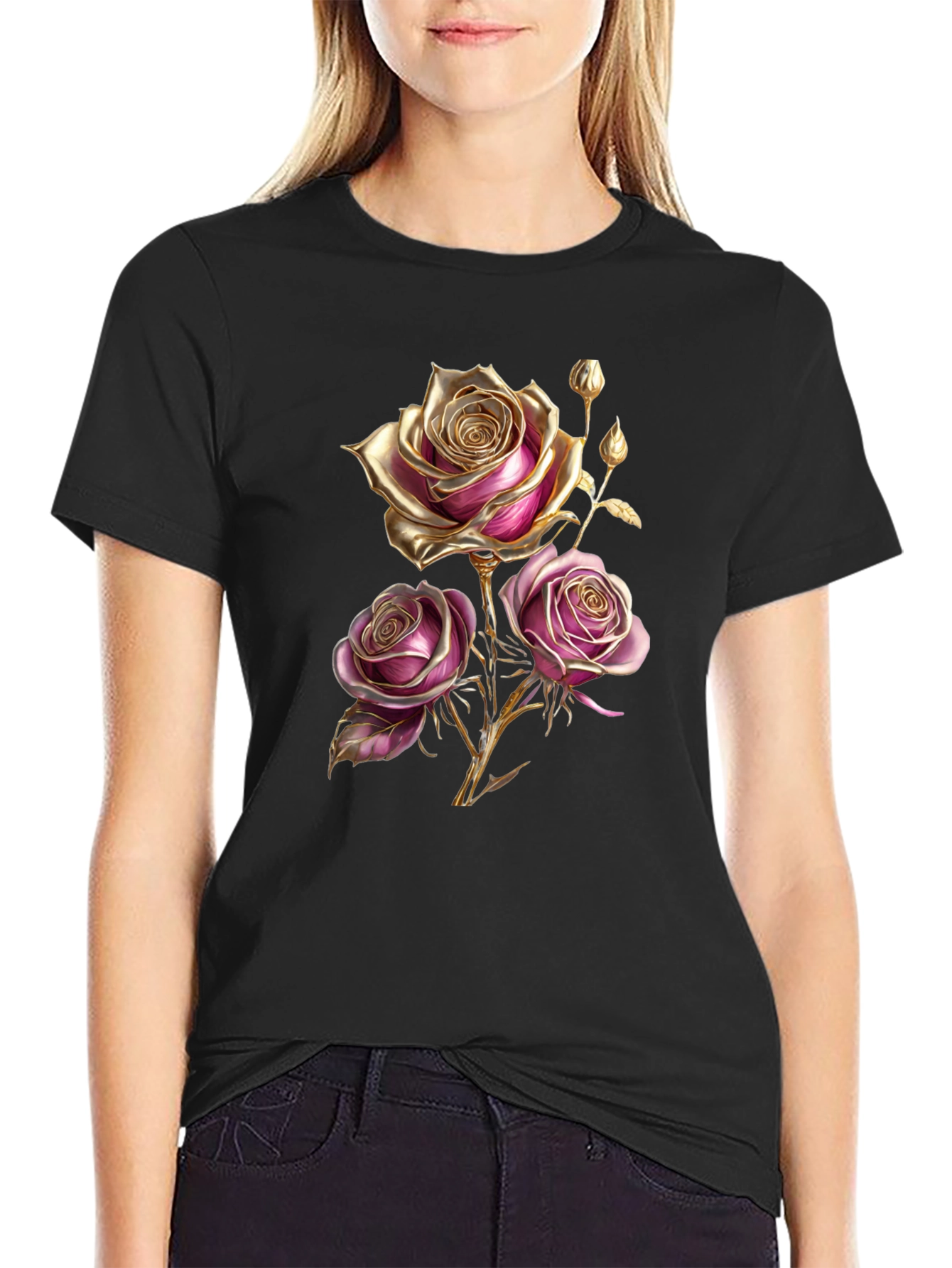 Elegant Rose Graphic T-Shirt