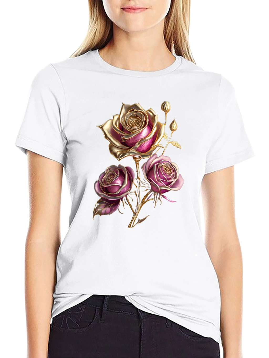 Elegant Rose Graphic T-Shirt
