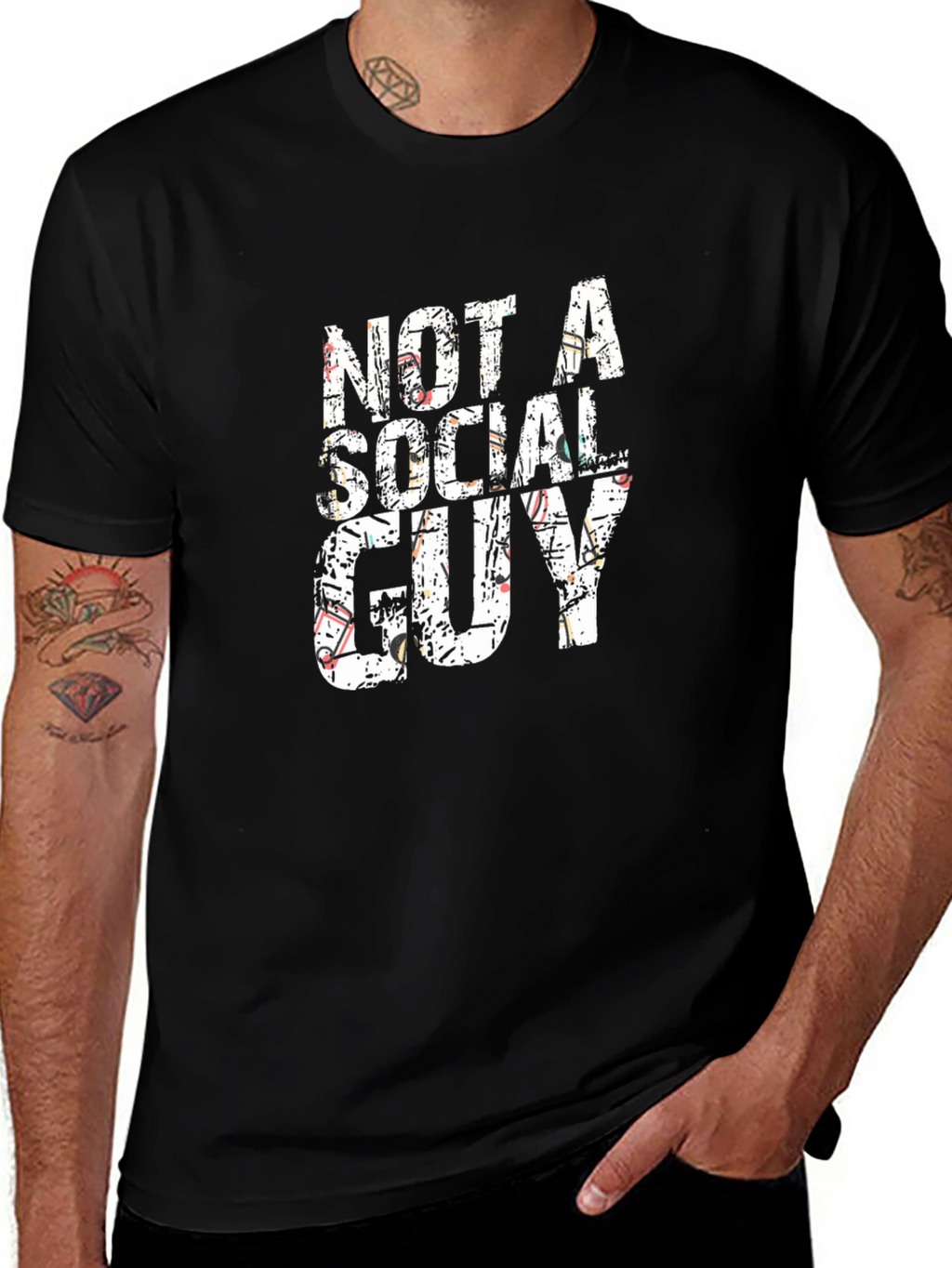 Not a Social Guy Black Graphic Tee