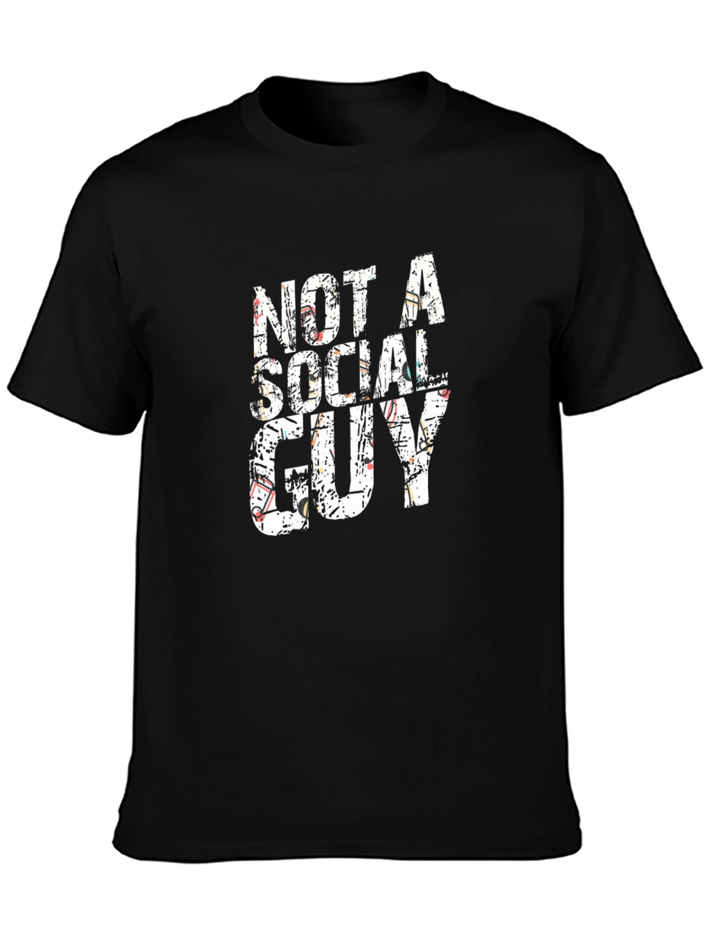Not a Social Guy Black Graphic Tee