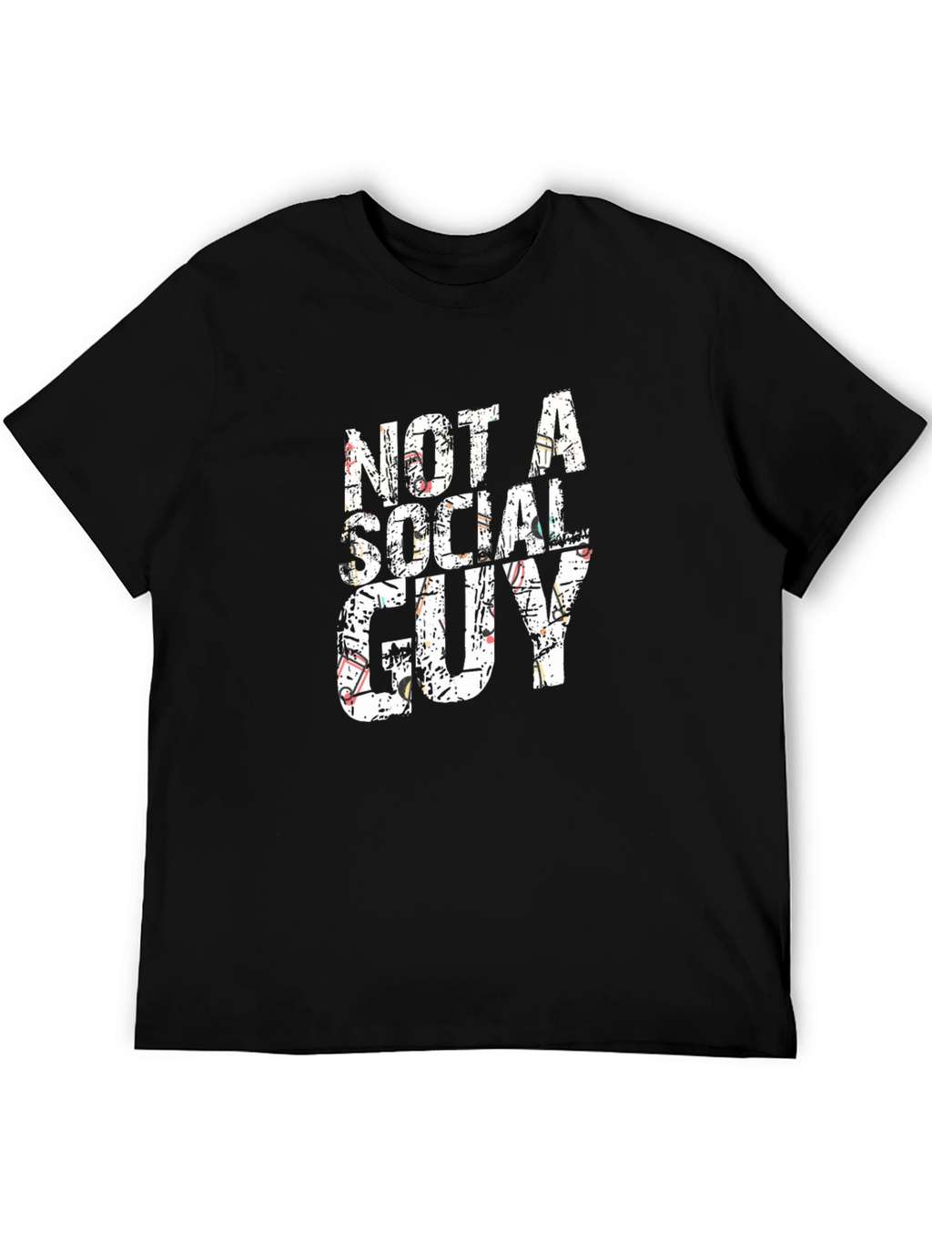 Not a Social Guy Black Graphic Tee