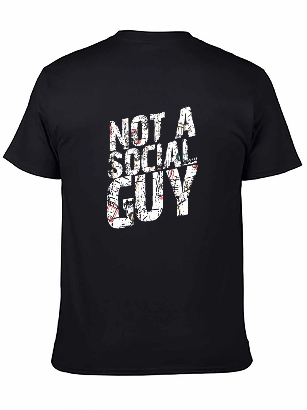 Not a Social Guy Black Graphic Tee