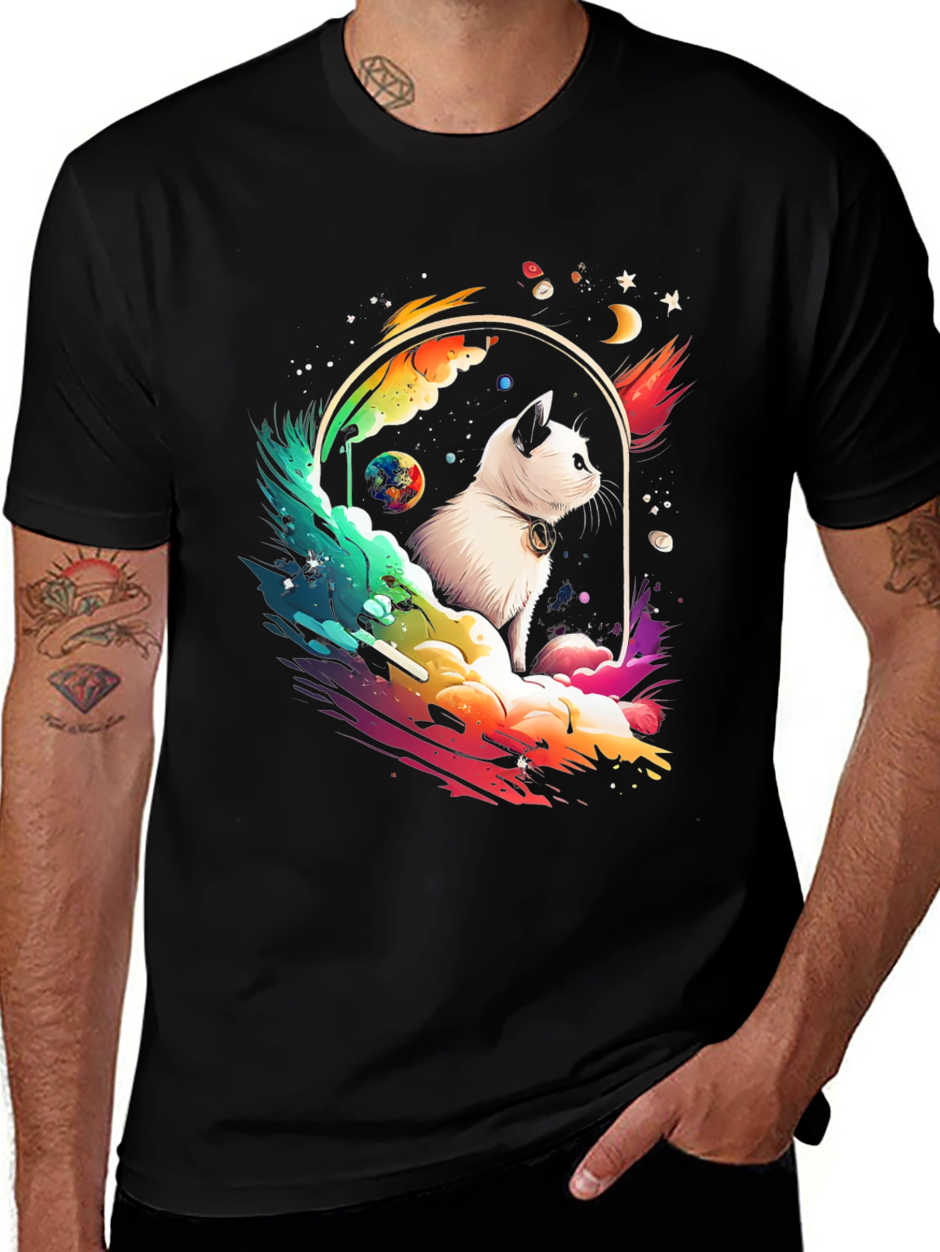 Cosmic Cat T-Shirt - Galaxy Kitten Tee