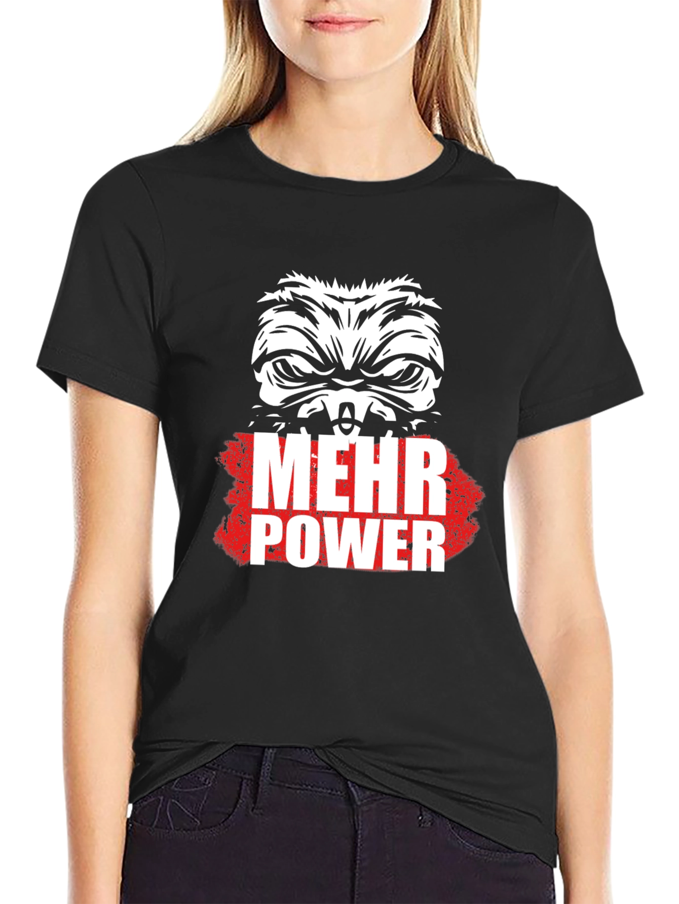 Mehr Power Graphic Tee - Black Cotton T-Shirt