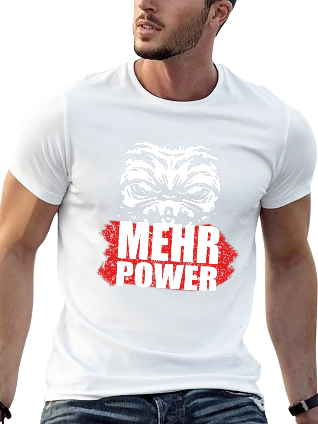 Mehr Power Graphic Tee - Black Cotton T-Shirt