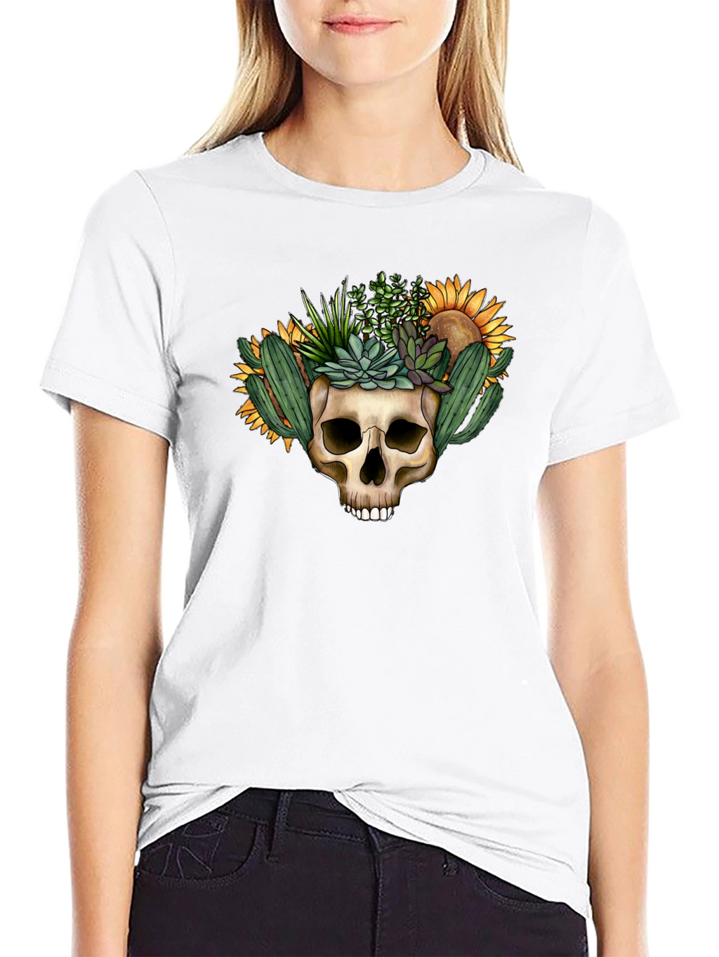 Skull Planter Graphic Tee - Desert Bloom