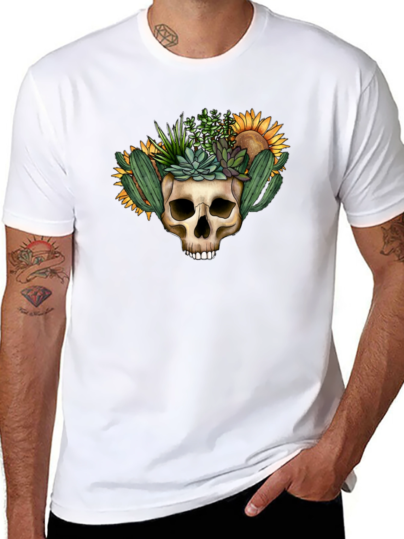 Skull Planter Graphic Tee - Desert Bloom