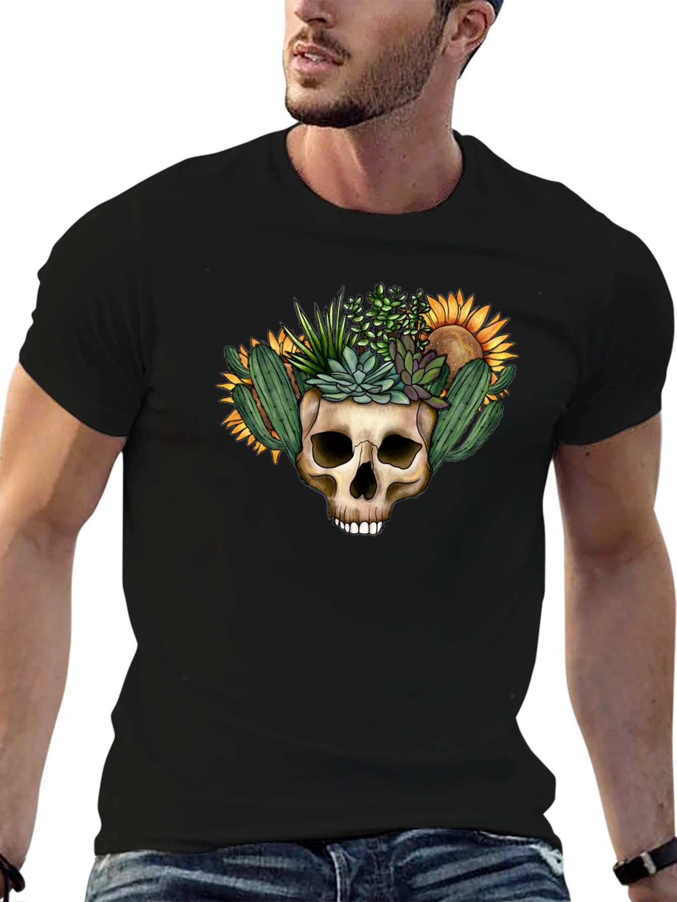 Skull Planter Graphic Tee - Desert Bloom
