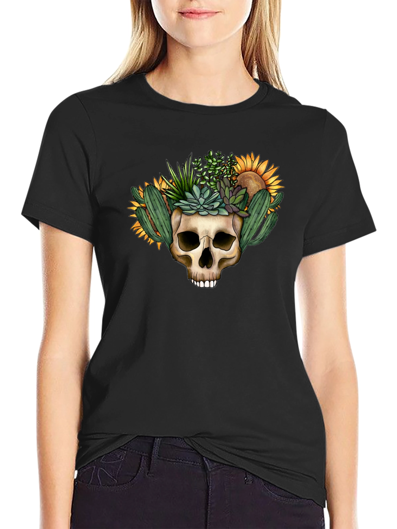 Skull Planter Graphic Tee - Desert Bloom