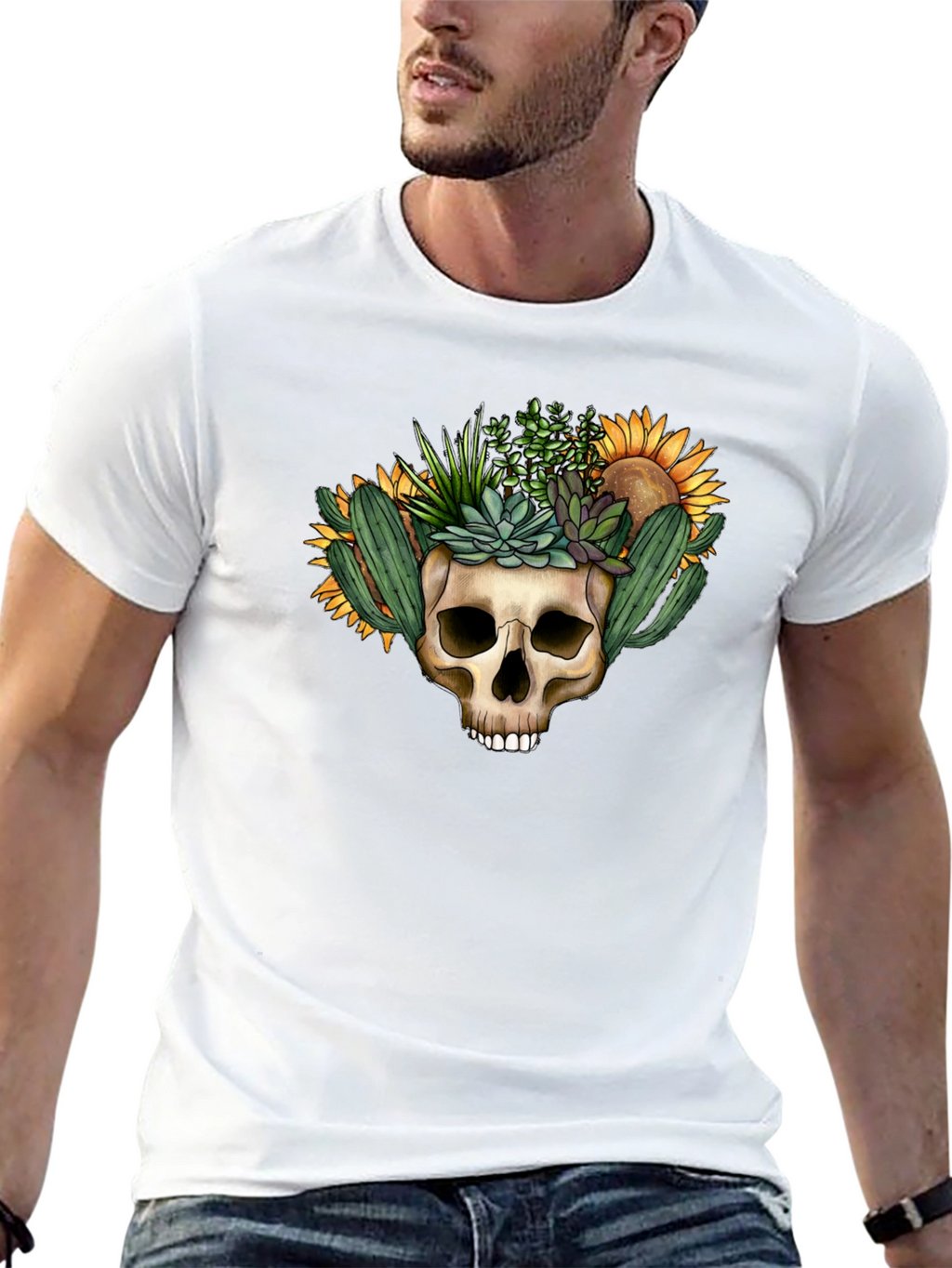 Skull Planter Graphic Tee - Desert Bloom