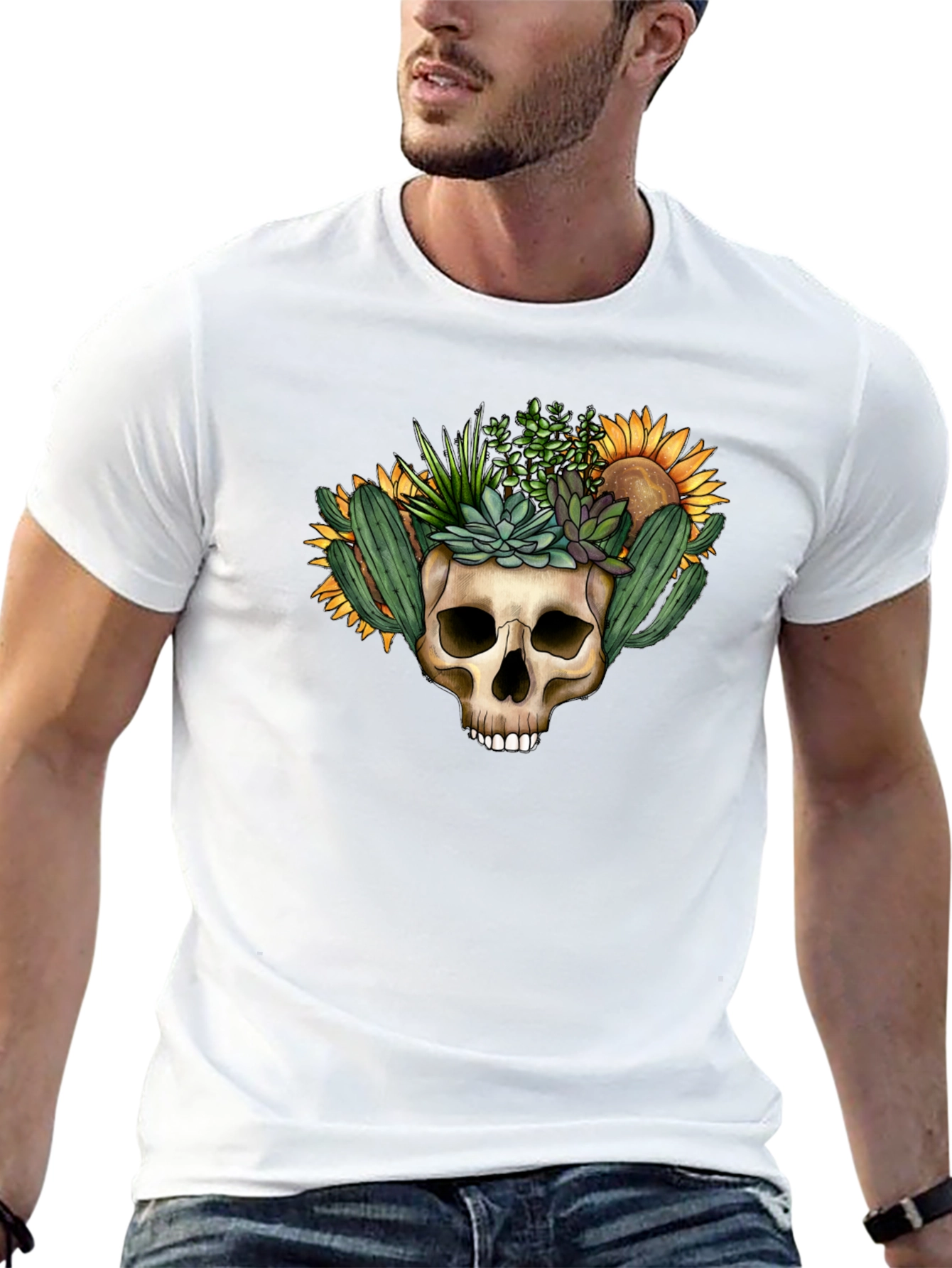 Skull Planter Graphic Tee - Desert Bloom