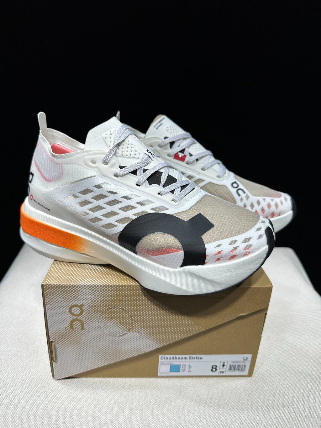 On Cloudboom Strike Running Shoes White Orange