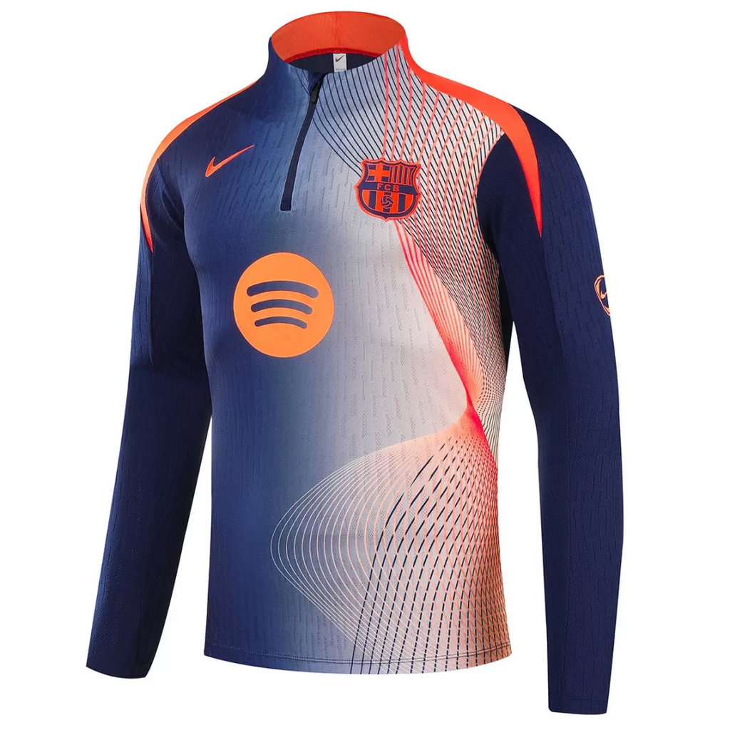 Barcelona 1/4 Zipper Sweat Kit(Top+Pants) Navy&Orange 2025/26