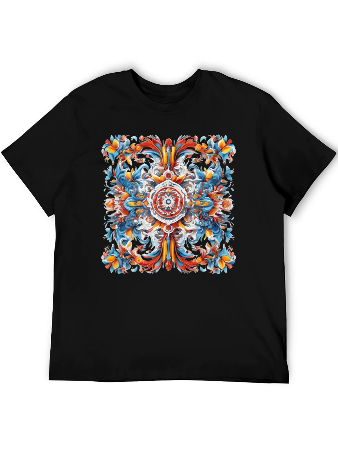 Abstract Ornamental Graphic Print Tee