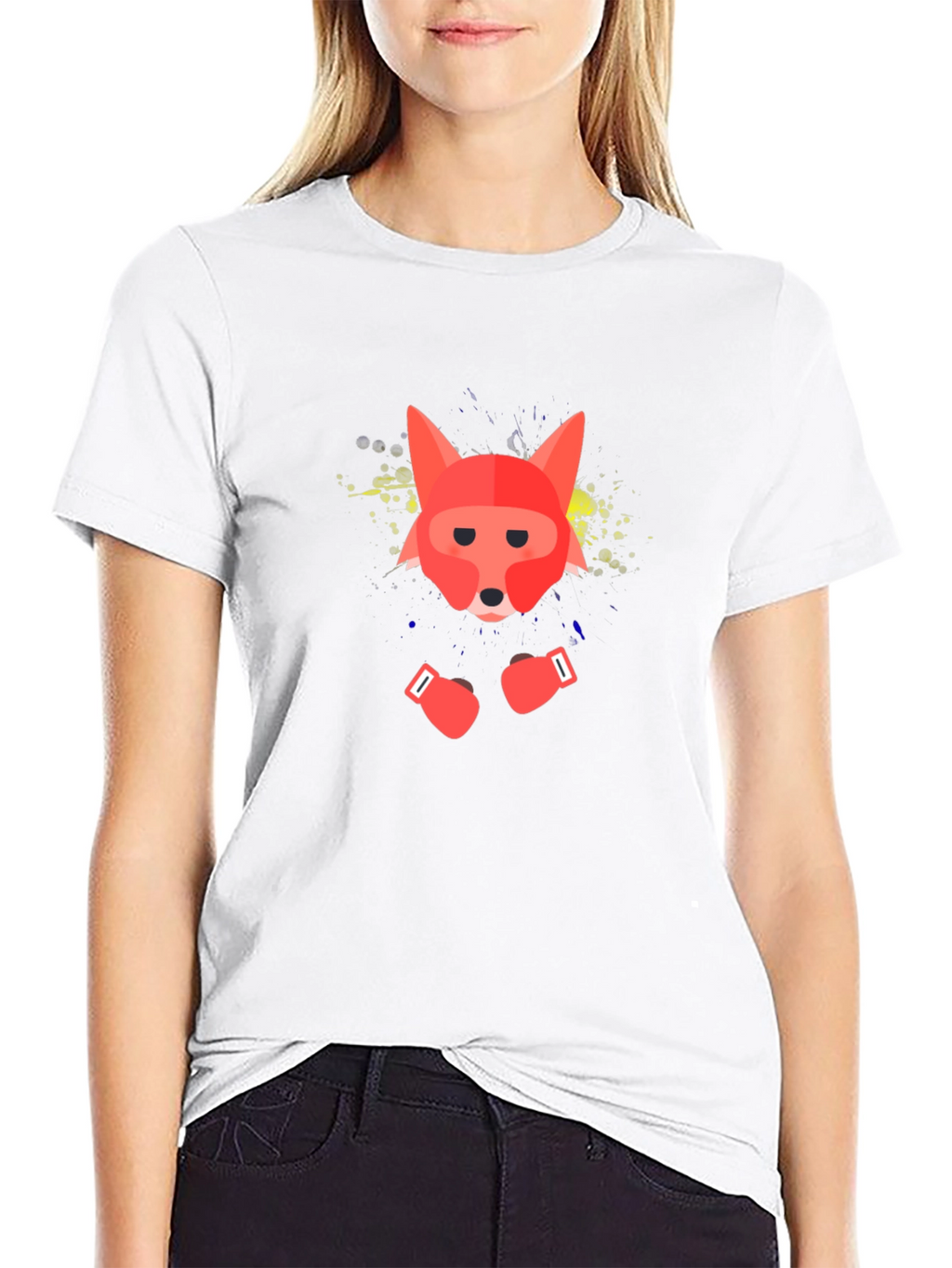 Boxing Fox Graphic Tee - Black T-Shirt