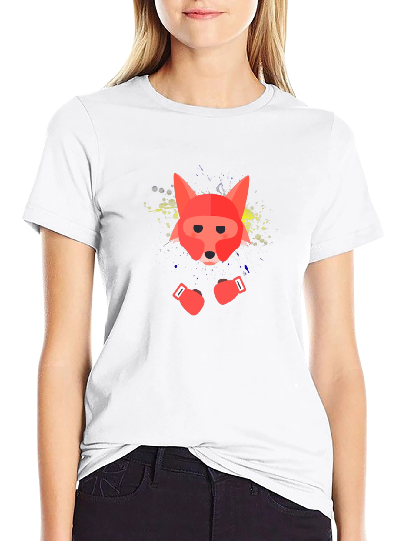 Boxing Fox Graphic Tee - Black T-Shirt