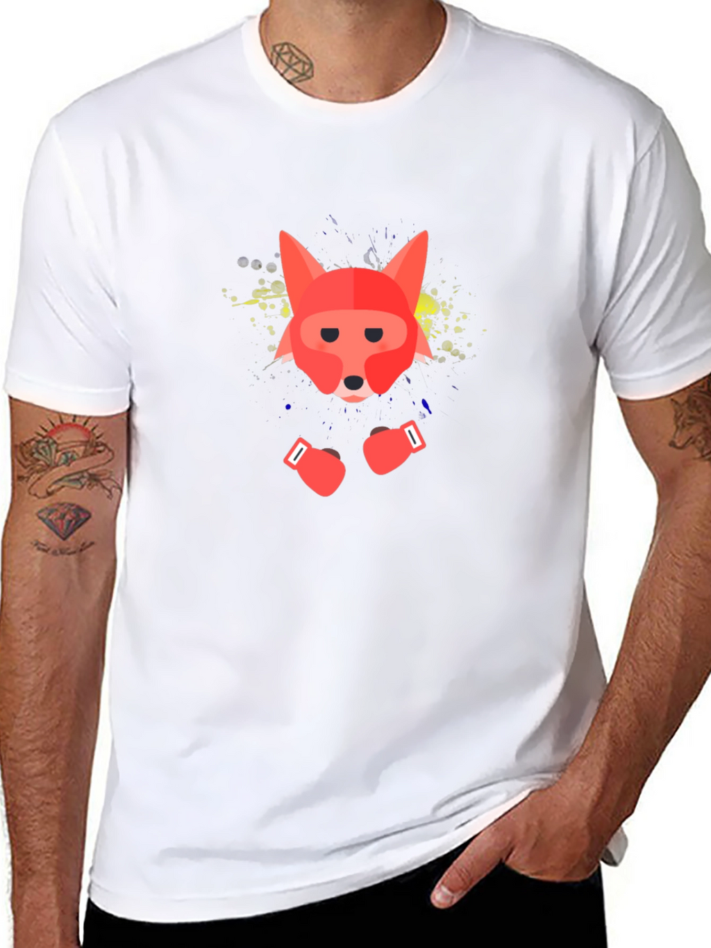 Boxing Fox Graphic Tee - Black T-Shirt