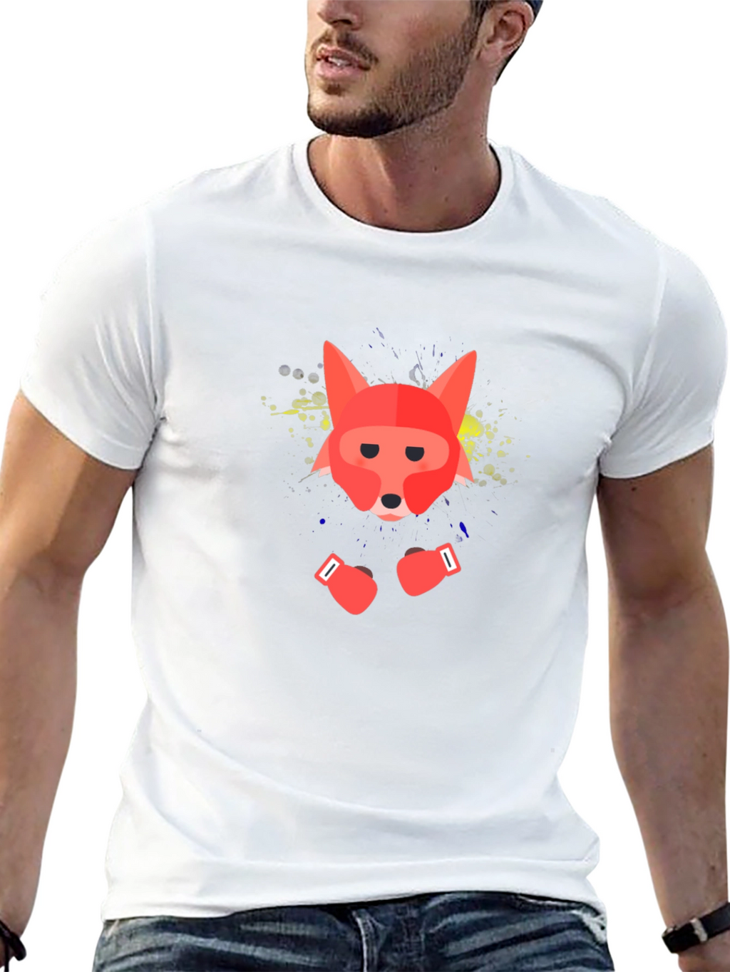 Boxing Fox Graphic Tee - Black T-Shirt