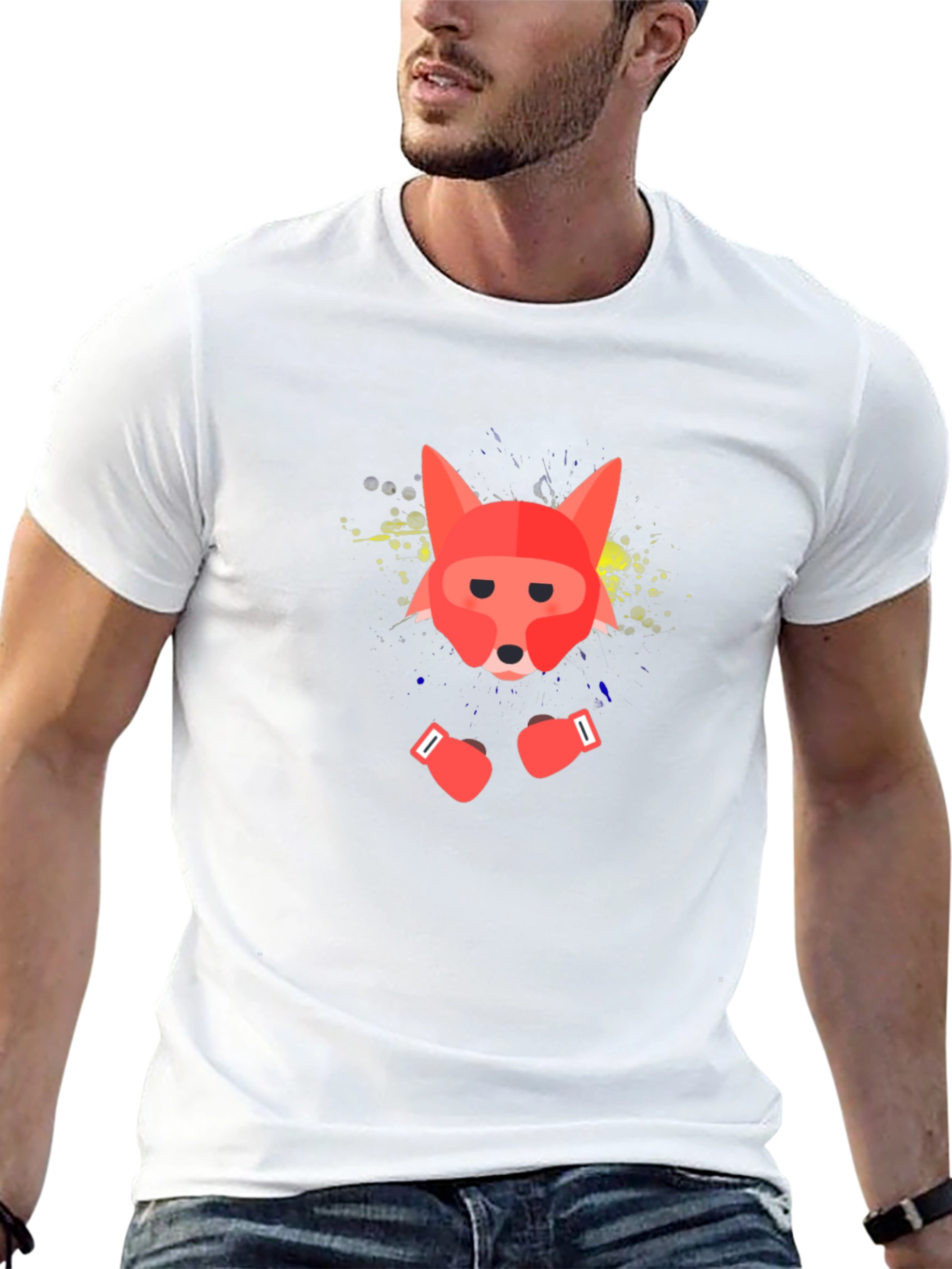 Boxing Fox Graphic Tee - Black T-Shirt