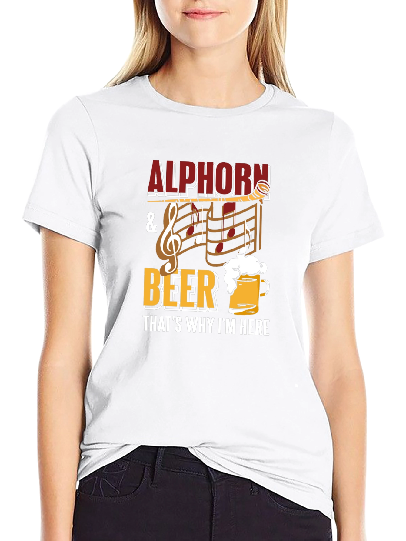 Alphorn & Beer Mens Black Graphic Tee