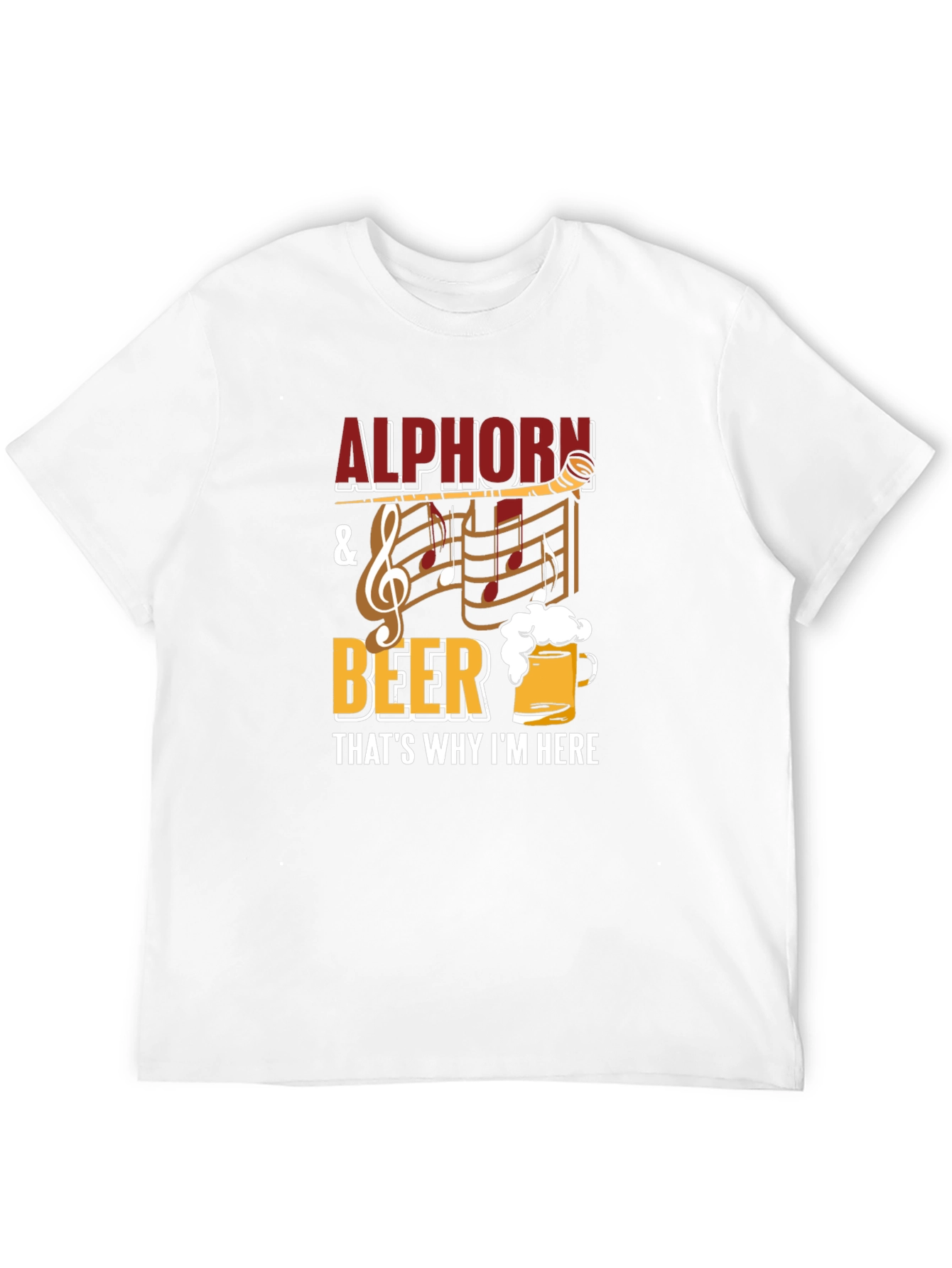 Alphorn & Beer Mens Black Graphic Tee
