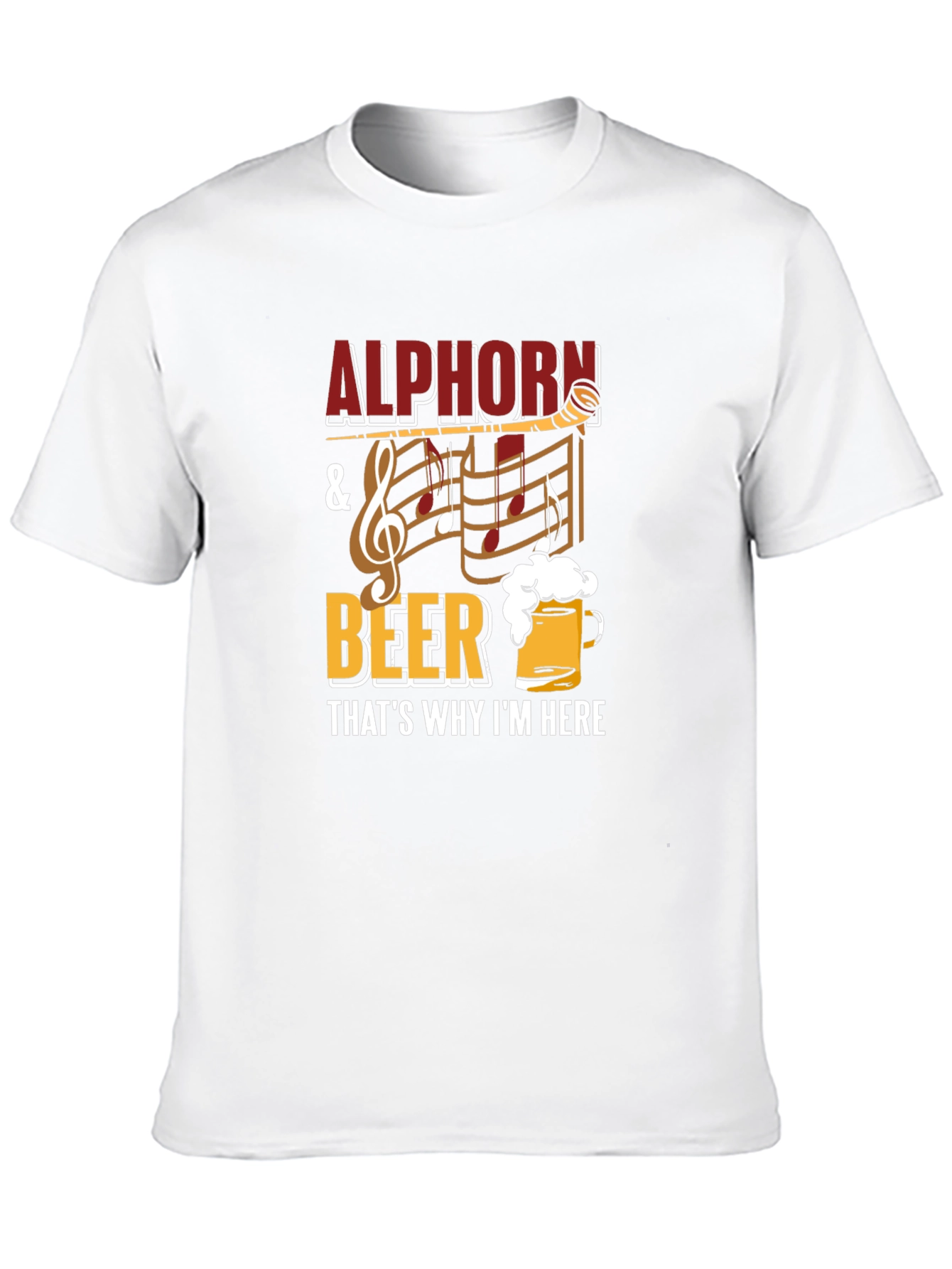 Alphorn & Beer Mens Black Graphic Tee