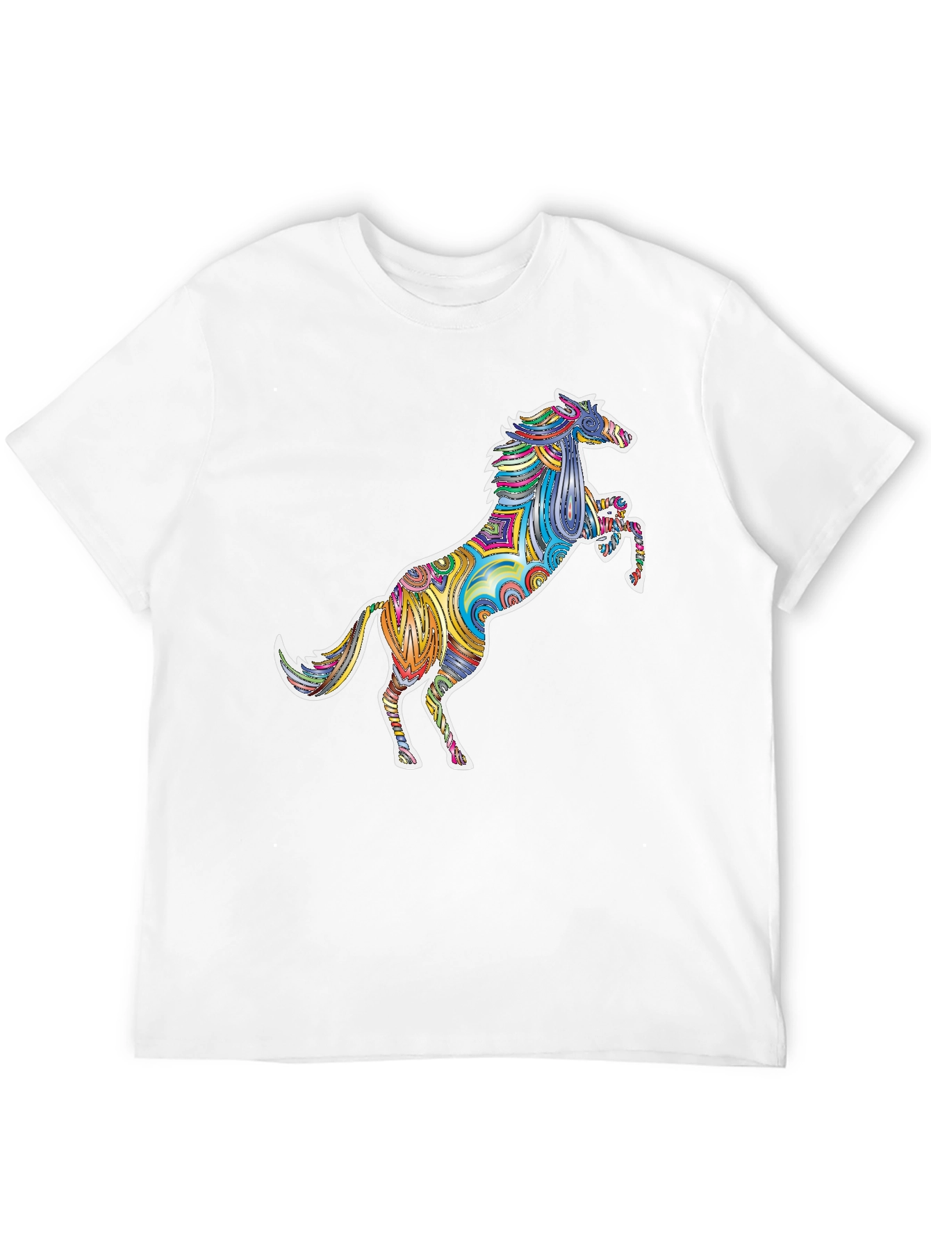 Psychedelic Horse Graphic Tee - Unique Colorful Design