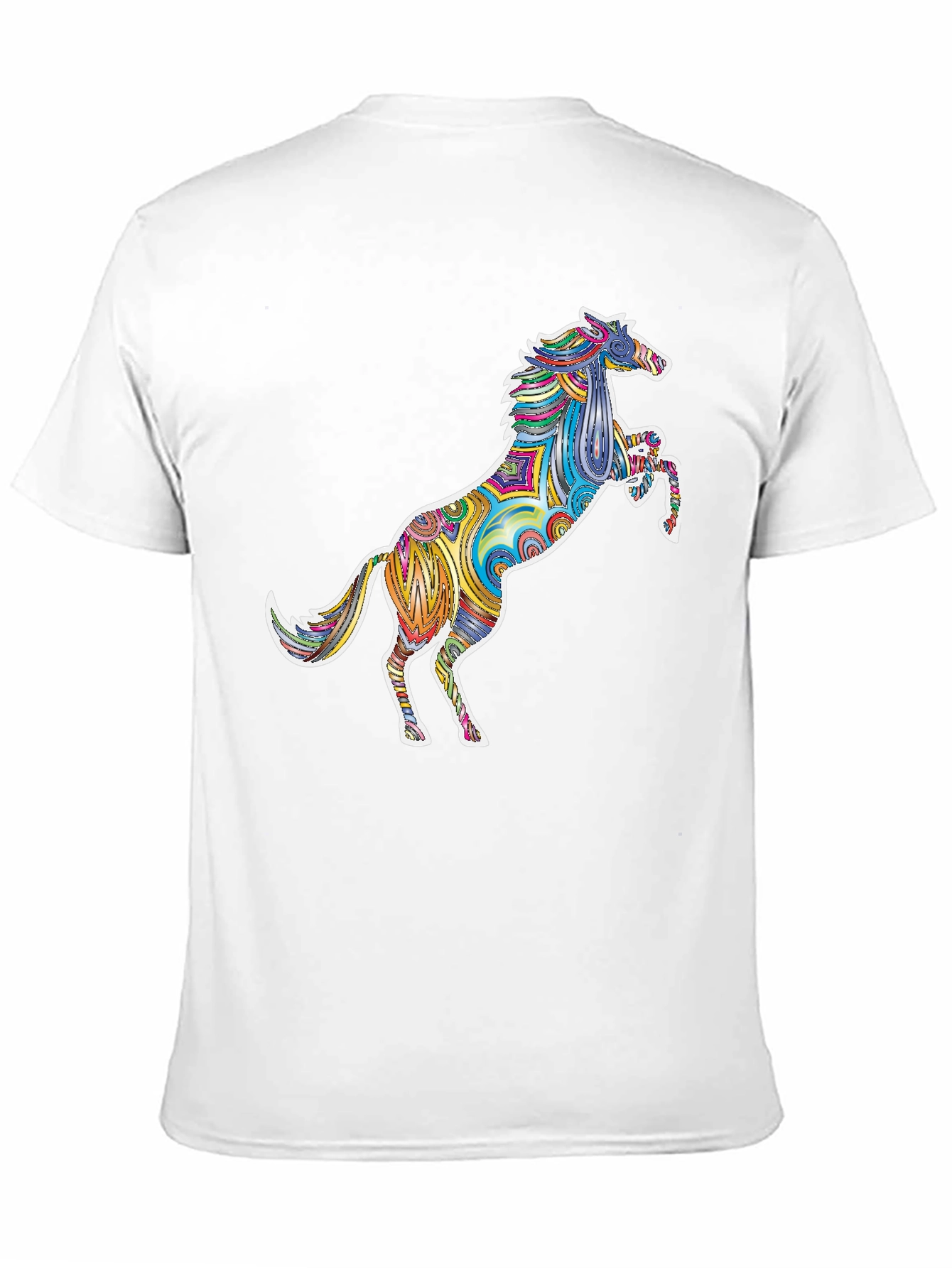Psychedelic Horse Graphic Tee - Unique Colorful Design