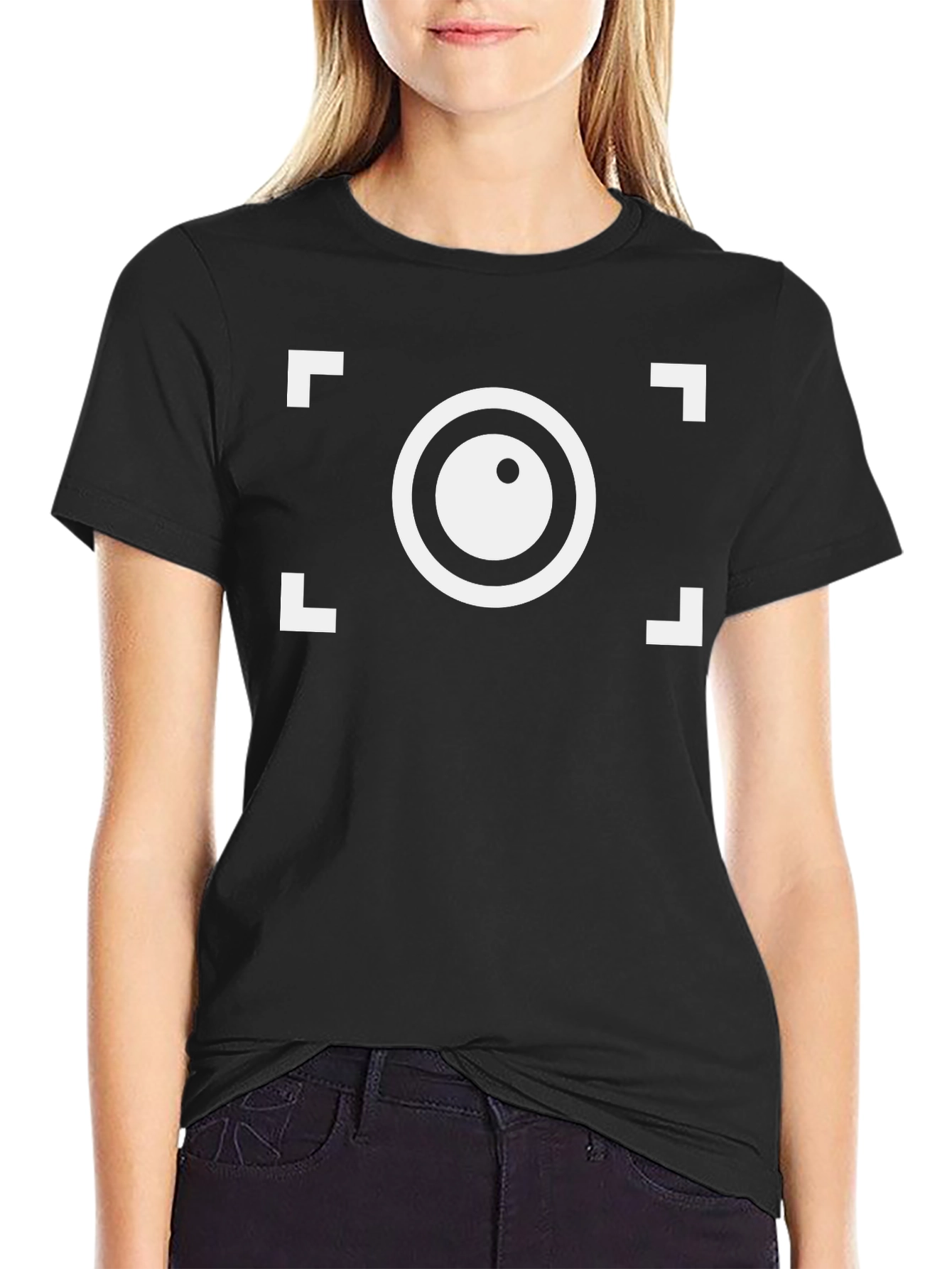 Camera Focus Graphic T-Shirt - Black