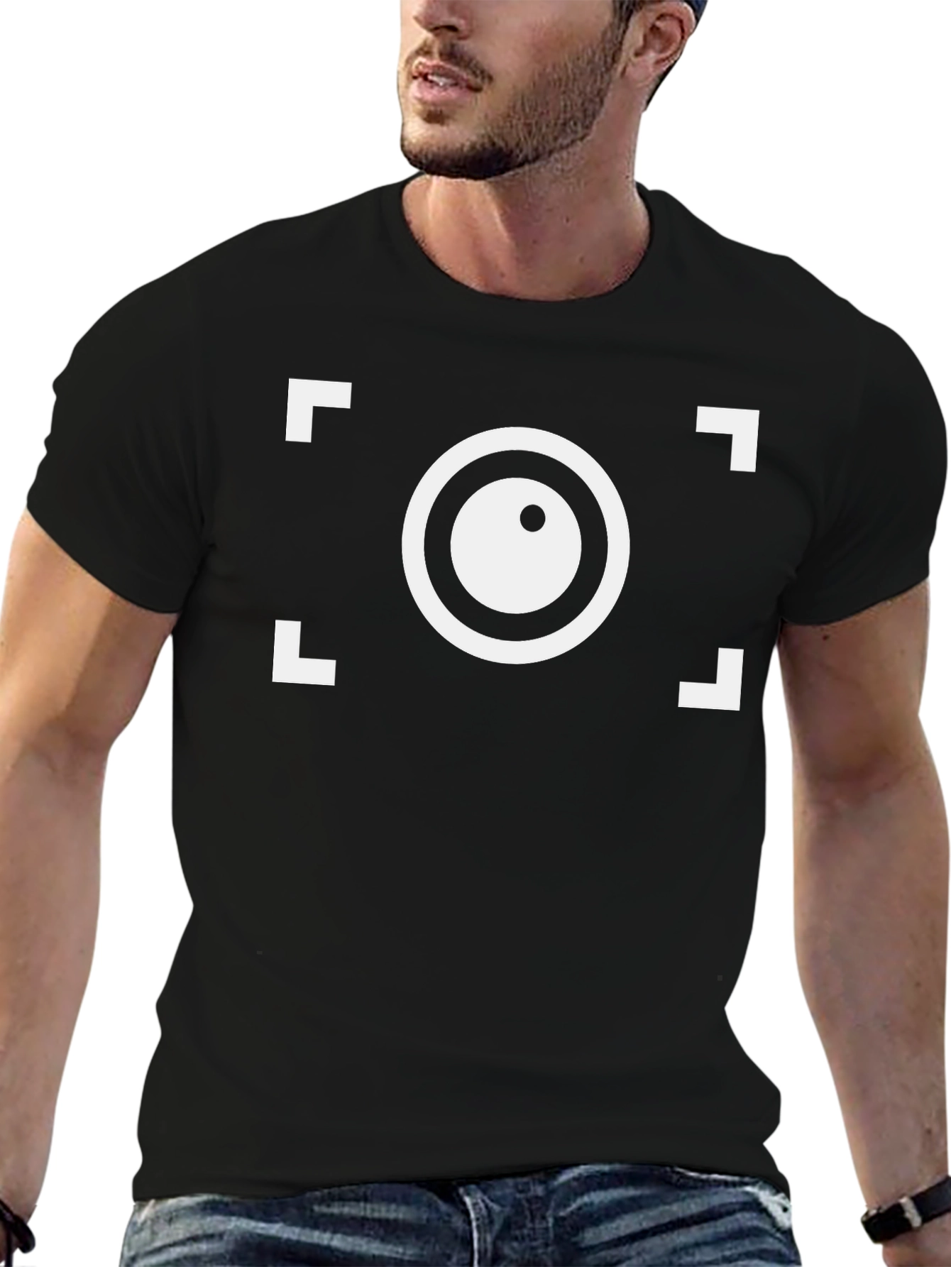 Camera Focus Graphic T-Shirt - Black