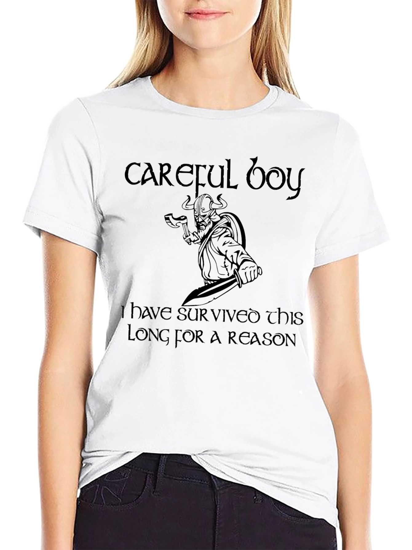Careful Boy Viking Graphic Tee - Black